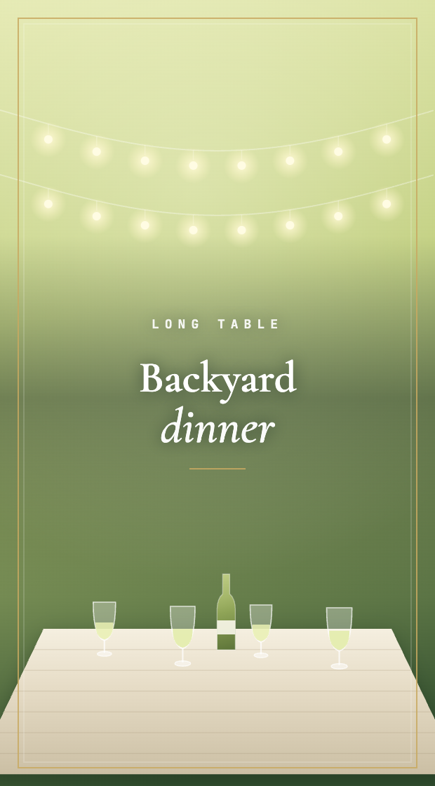 Long table · Backyard dinner