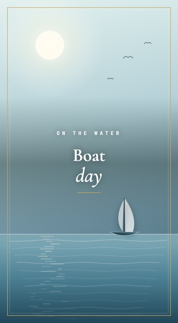 On the water · Boat day