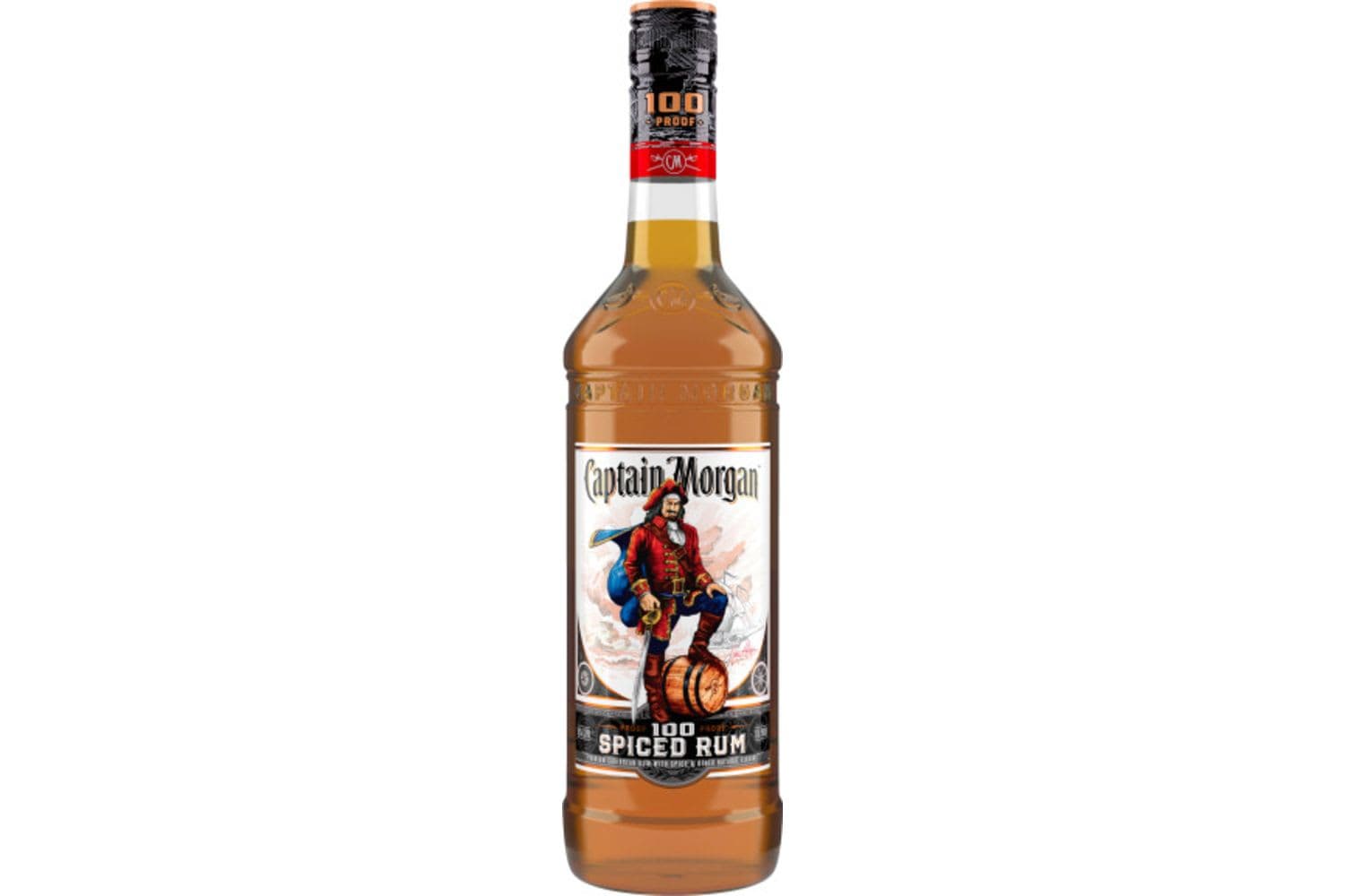 Captain Morgan 100 Proof Spiced Rum 1L Bottle