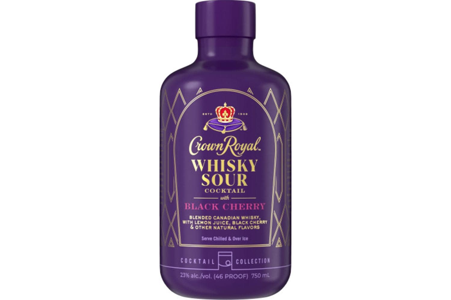 Crown Royal Whisky Sour Cocktail with Black Cherry 375mL Bottle