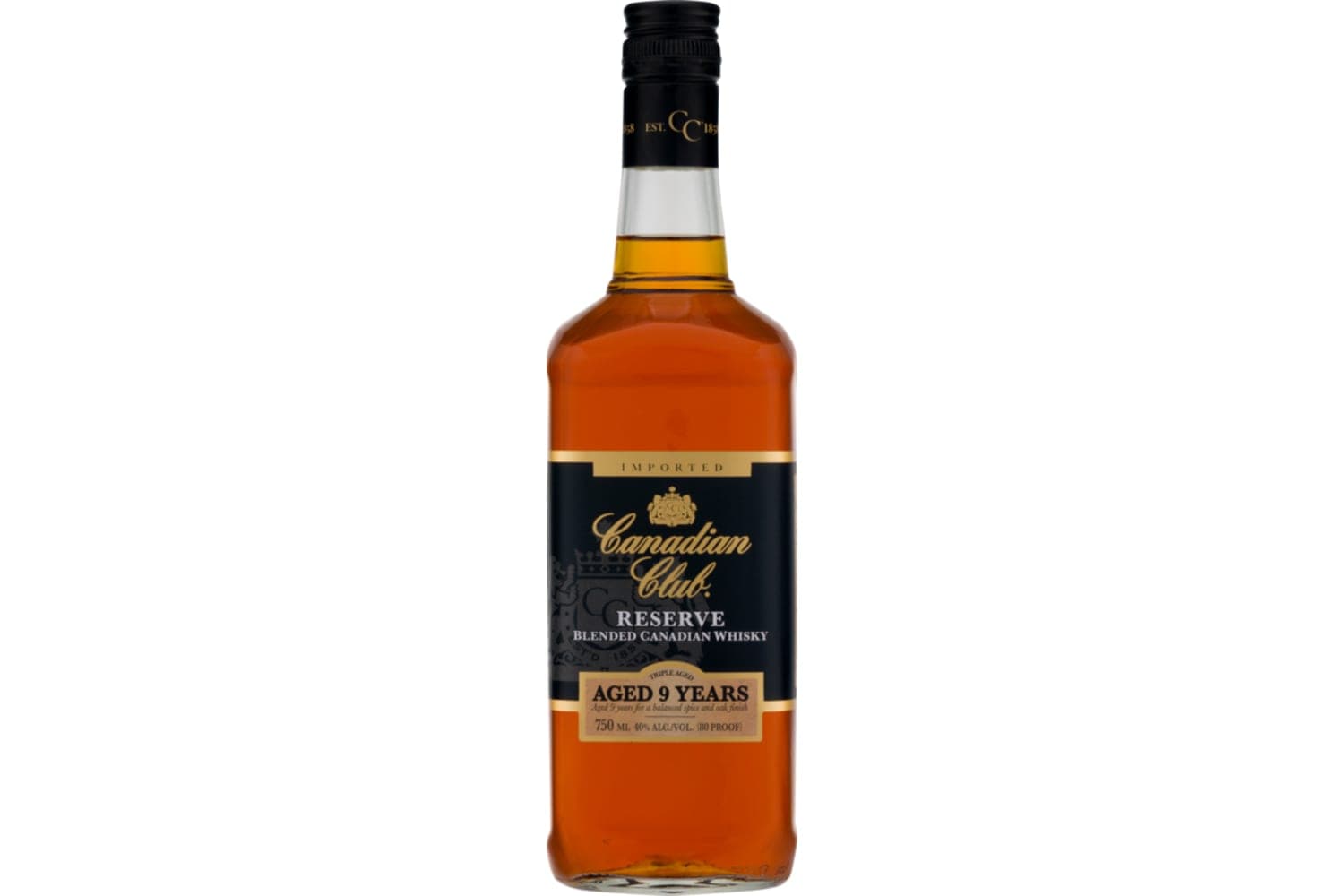 Canadian Club Reserve 9 Year Old Blended Canadian Whisky 750mL Bottle