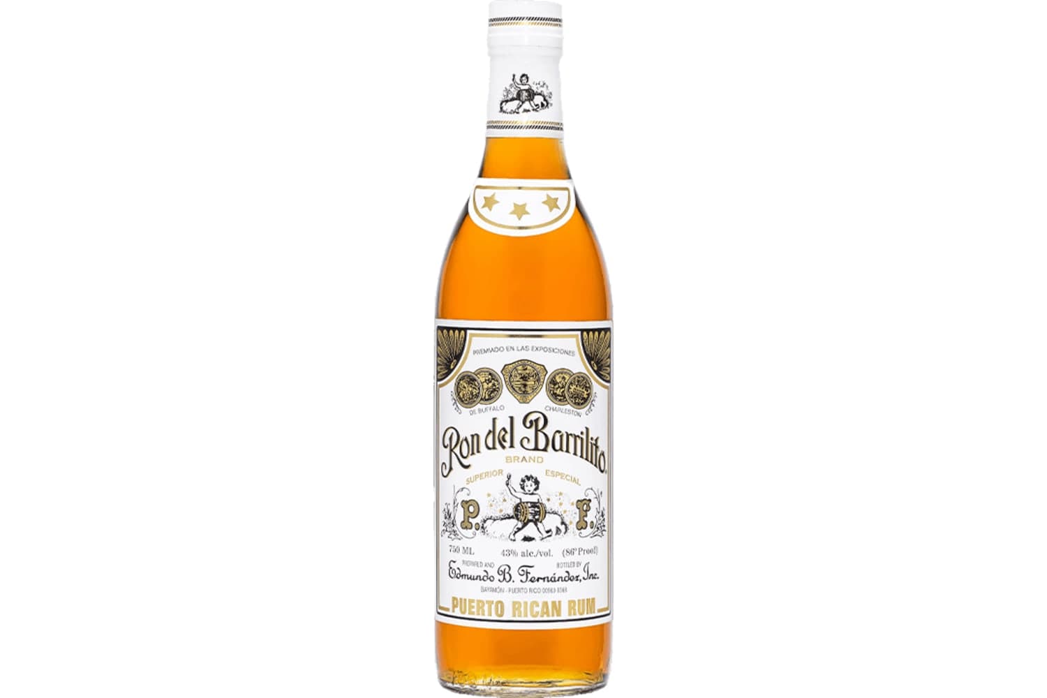 Ron del Barrilito 3 Star Rum 750mL Bottle