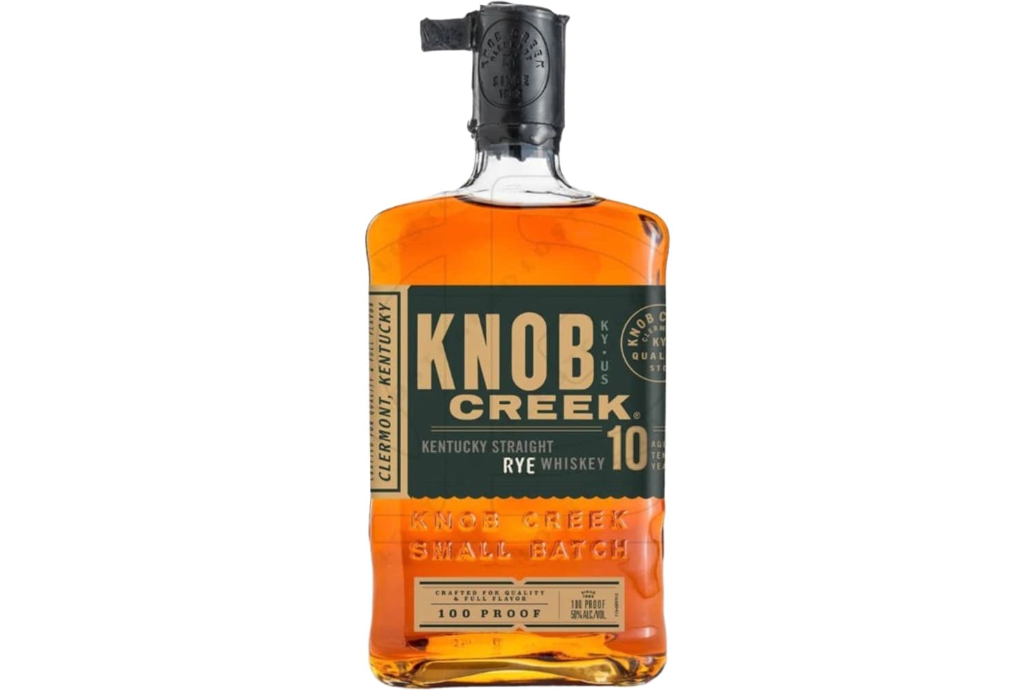 Knob Creek 10 Year Aged Kentucky Straight Whiskey Rye 100 Proof 750mL Bottle
