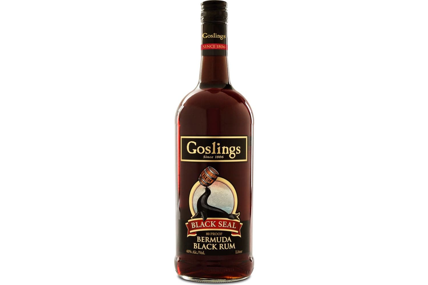 Goslings Rum Black Seal Bermuda Black Rum 1.75L Bottle