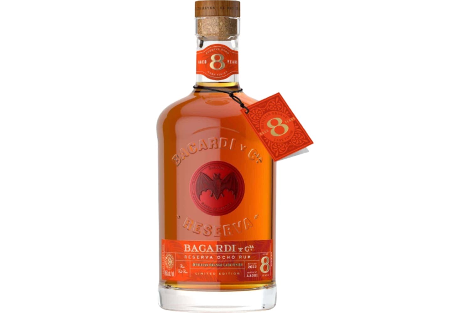 Bacardi Cask Finish Series 8 Years Old Sevillian Orange Cask Finish Reserva Ocho Rum 750mL Bottle