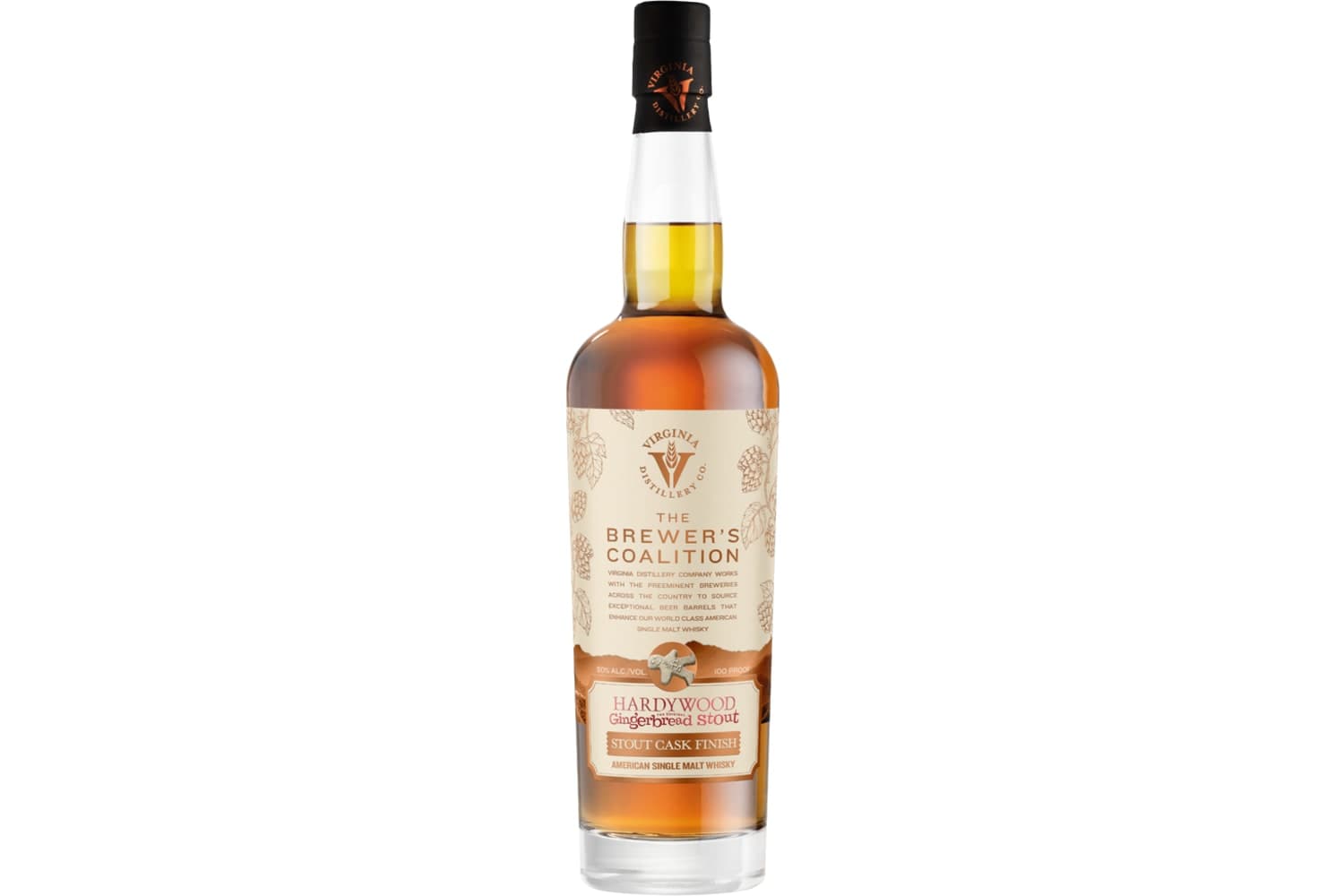 Virginia Distillery Company The Brewer's Coalition Hardywood Gingerbread Stout Cask Finish American Single Malt Whisky 700mL Bottle