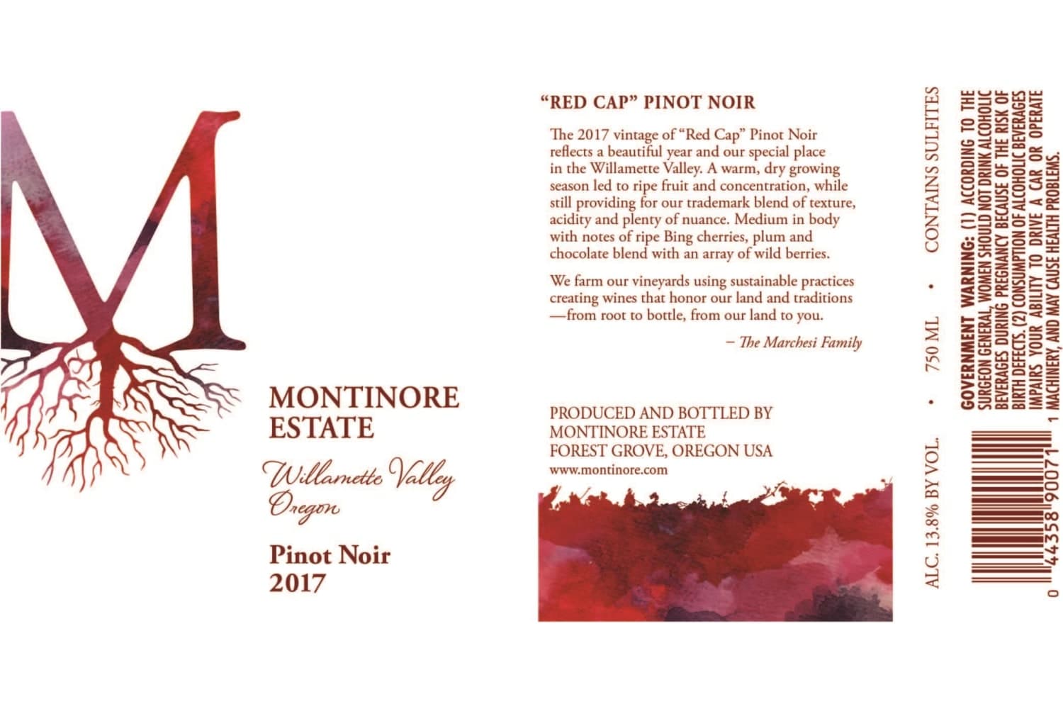 Montinore Estate Pinot Noir Red Cap Willamette Valley 2022 750mL Bottle