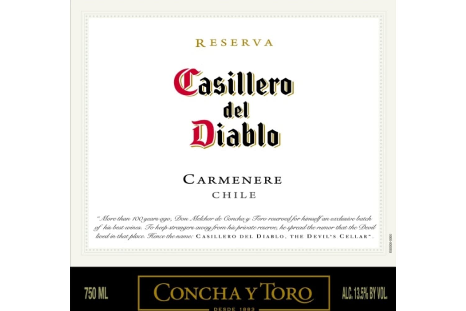 Casillero del Diablo Reserva Carmenere 2023 750mL Bottle