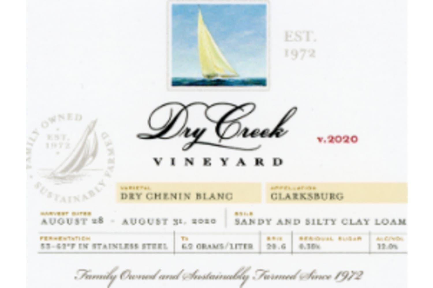 Dry Creek Vineyard Dry Chenin Blanc 2023 750mL Bottle