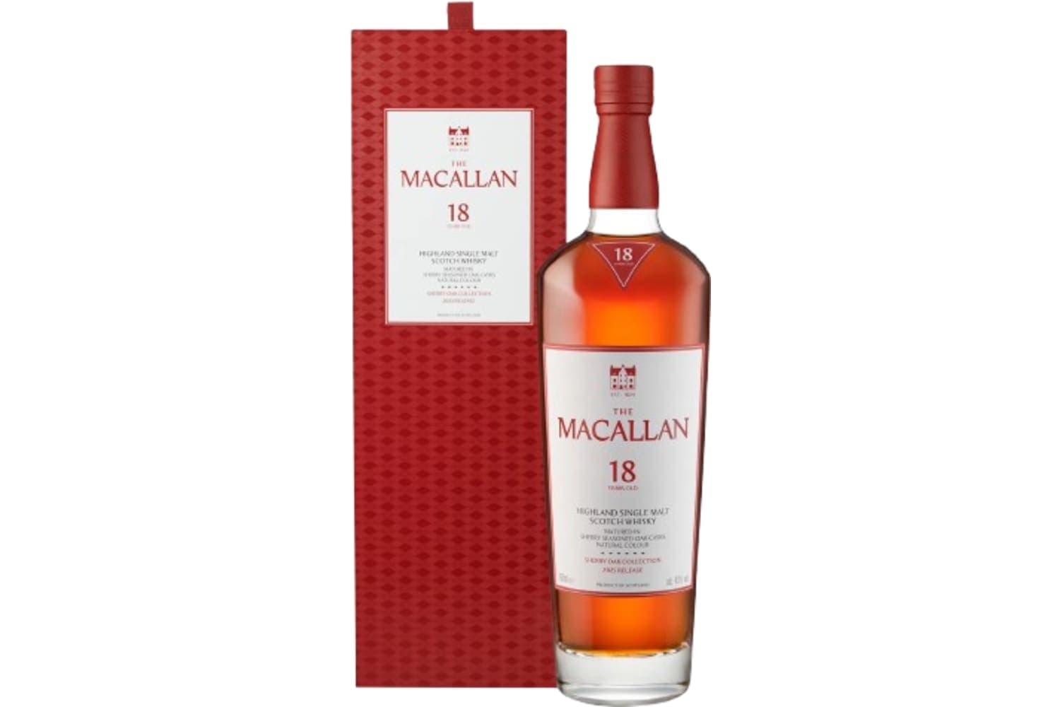 The Macallan 18 Year Old Sherry Oak Cask Highland Single Malt Scotch Whisky 750mL Bottle