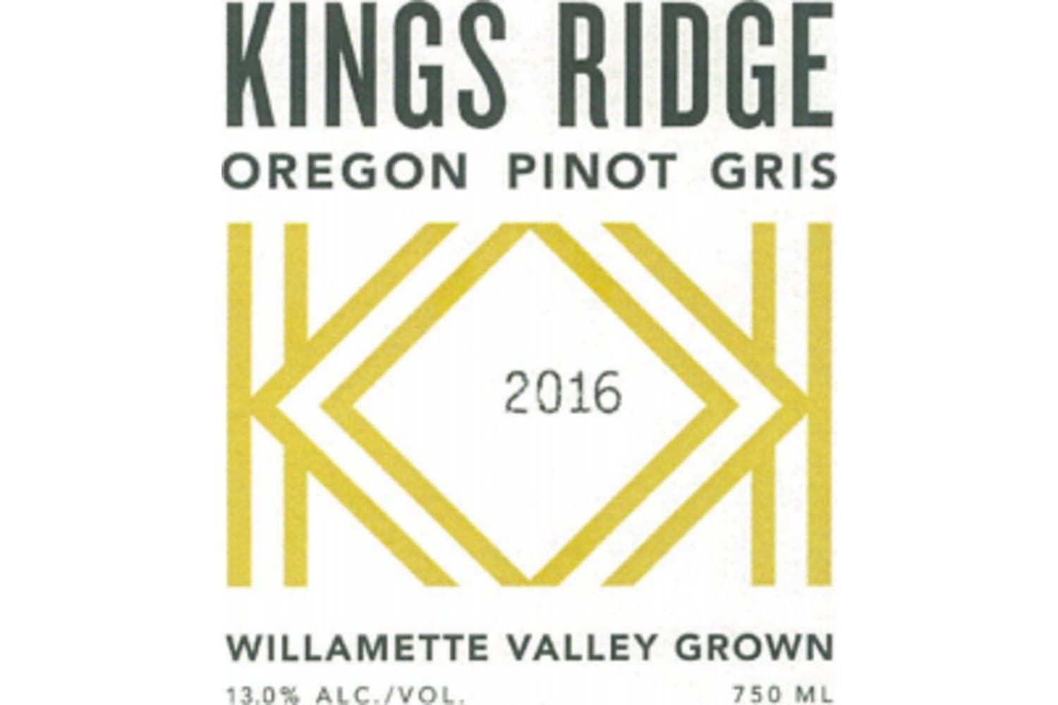 Kings Ridge Pinot Gris Willamette Valley 2024 750mL Bottle