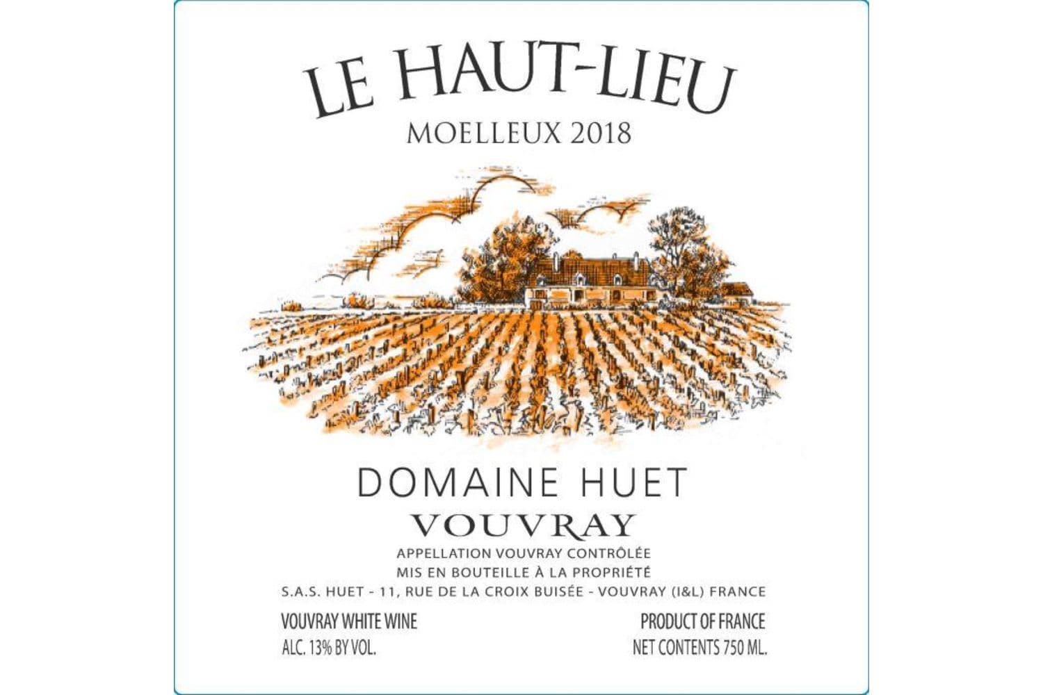 Domaine Huet Le Haut-Lieu Moelleux Vouvray 2022 750mL Bottle