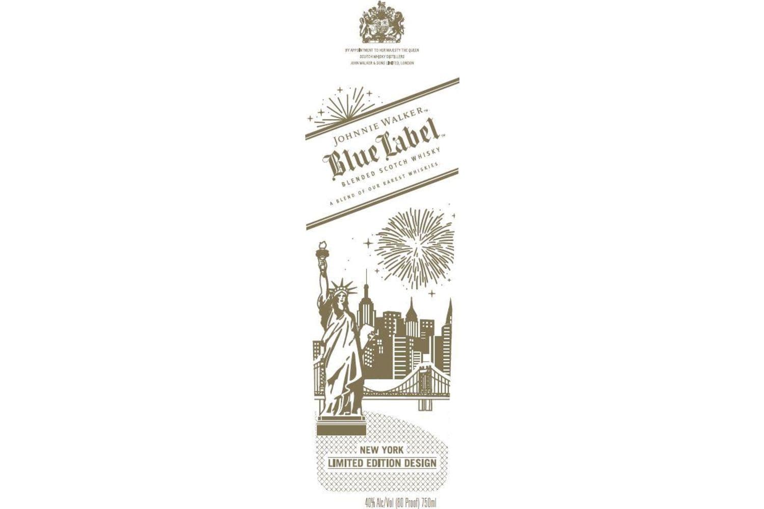 Johnnie Walker Blue Label Blended Scotch Whisky New York Limited Edition Design 750mL Bottle