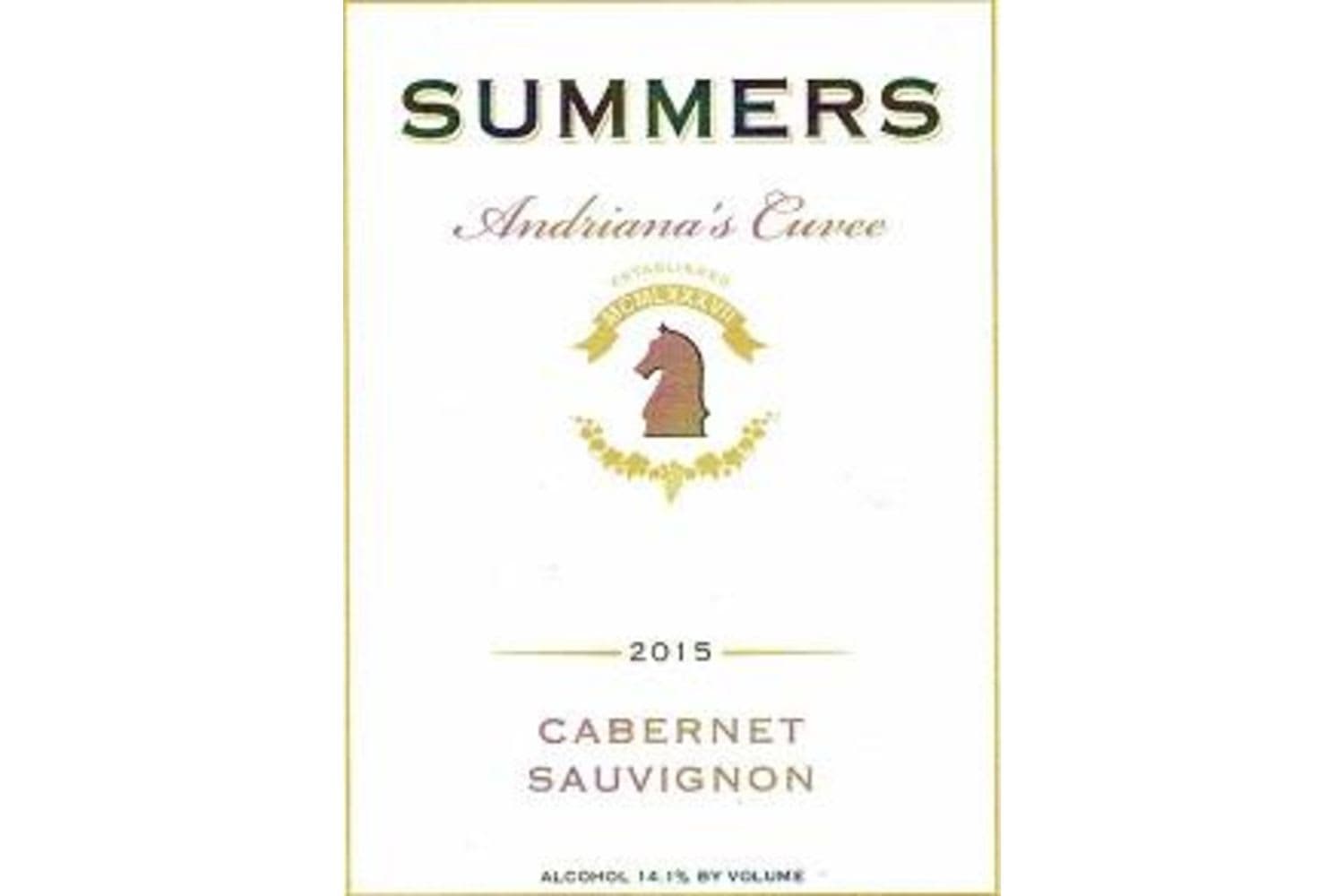 Summers Andriana's Cuvee Cabernet Sauvignon 2020 750mL Bottle