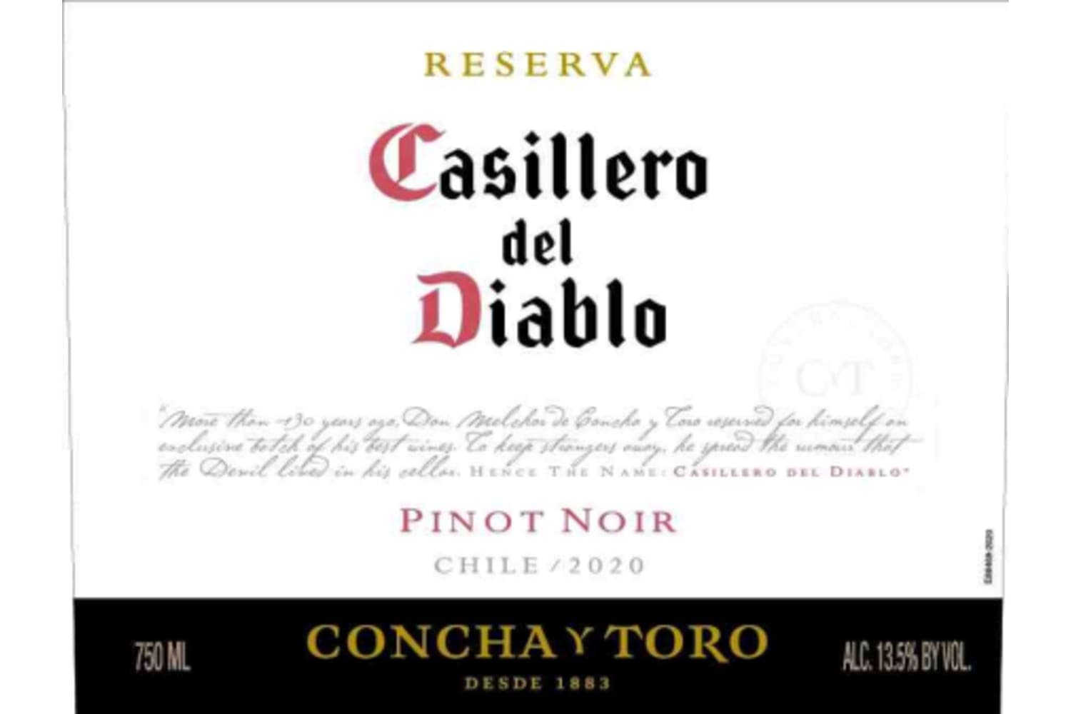 Casillero del Diablo Reserva Pinot Noir 2020 750mL Bottle