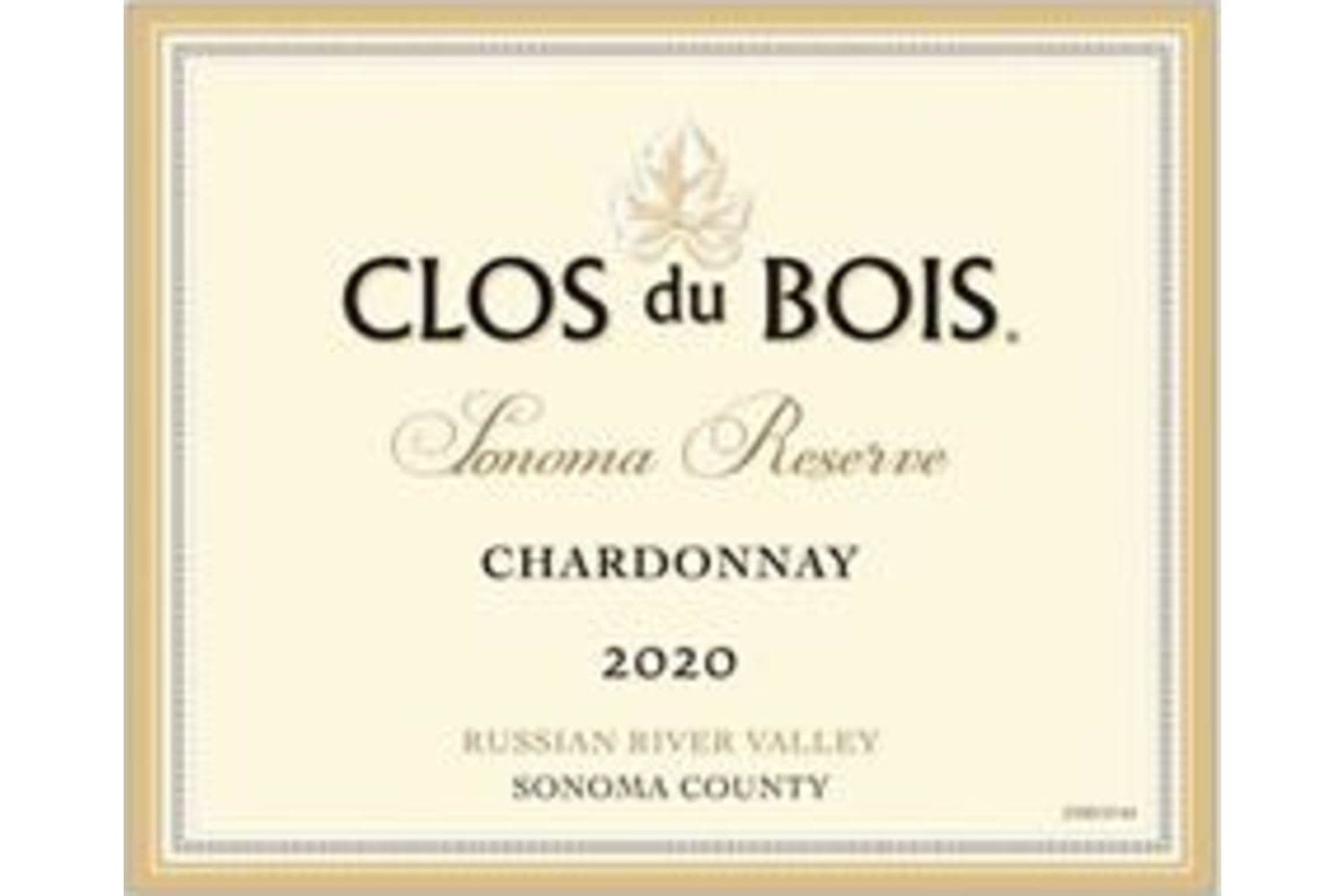 Clos du Bois Chardonnay Sonoma Reserve Russian River Valley 2020 750mL Bottle