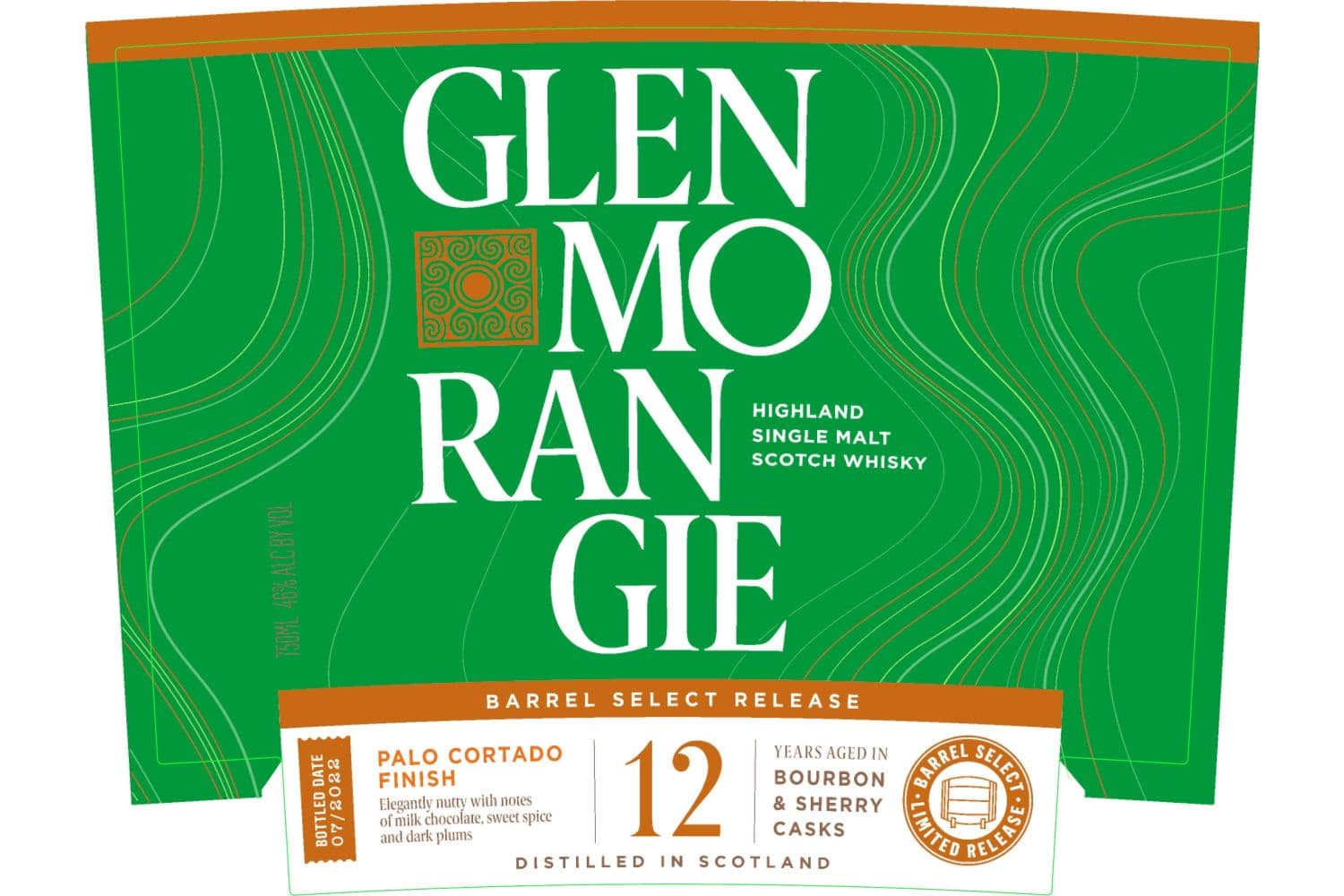 Glenmorangie Distillery Limited Release 12 Years Aged In Barrel Select Palo Cortado Finish Single Malt Scotch Whiskey 750mL Bottle