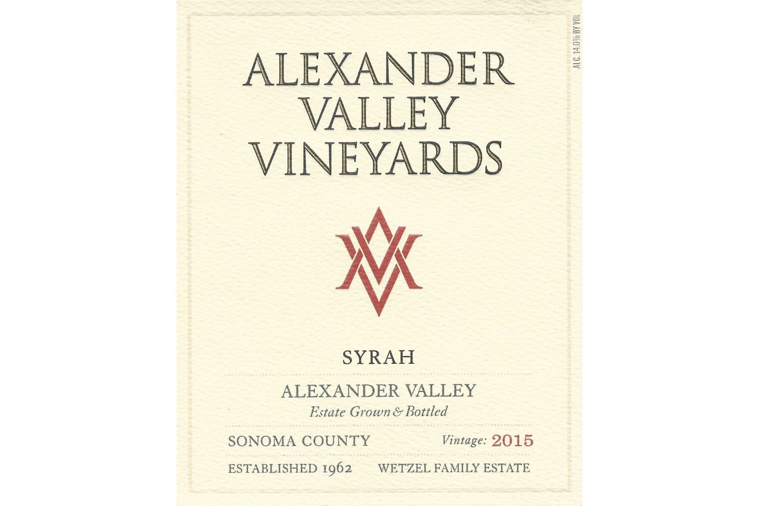 Alexander Valley Vineyards Syrah 2020 750mL Bottle