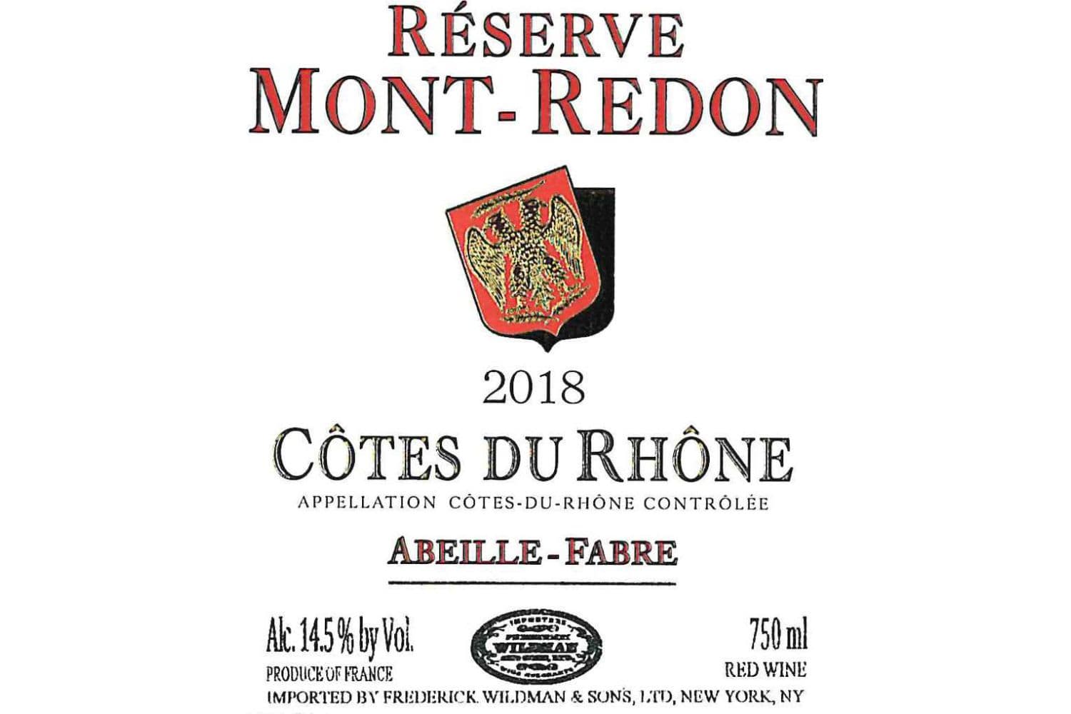 Chateau Mont-Redon Cotes du Rhone Reserve 2018 750mL Bottle
