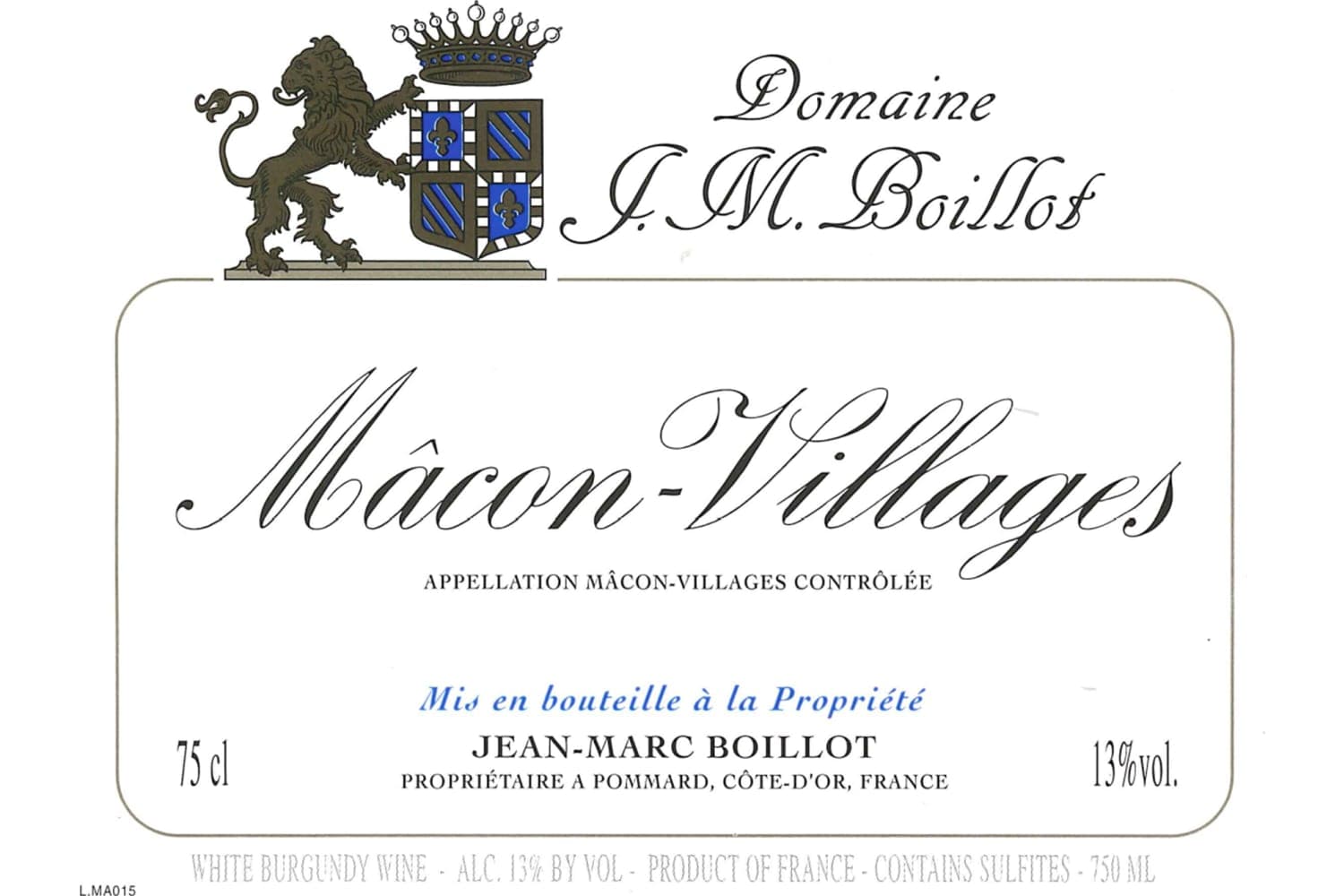 Jean-Marc Boillot Macon-Villages 2023 750mL Bottle