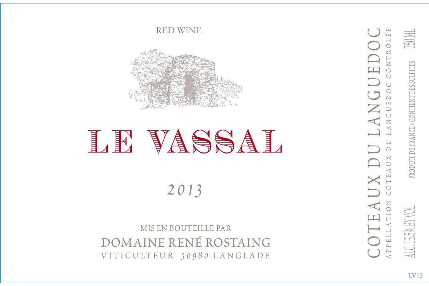 Domaine Rostaing Coteaux du Languedoc Le Vassal 2021 750mL Bottle