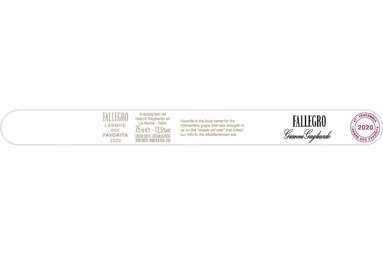 Gianni Gagliardo Fallegro Lange Favorita DOC 2022 750mL Bottle