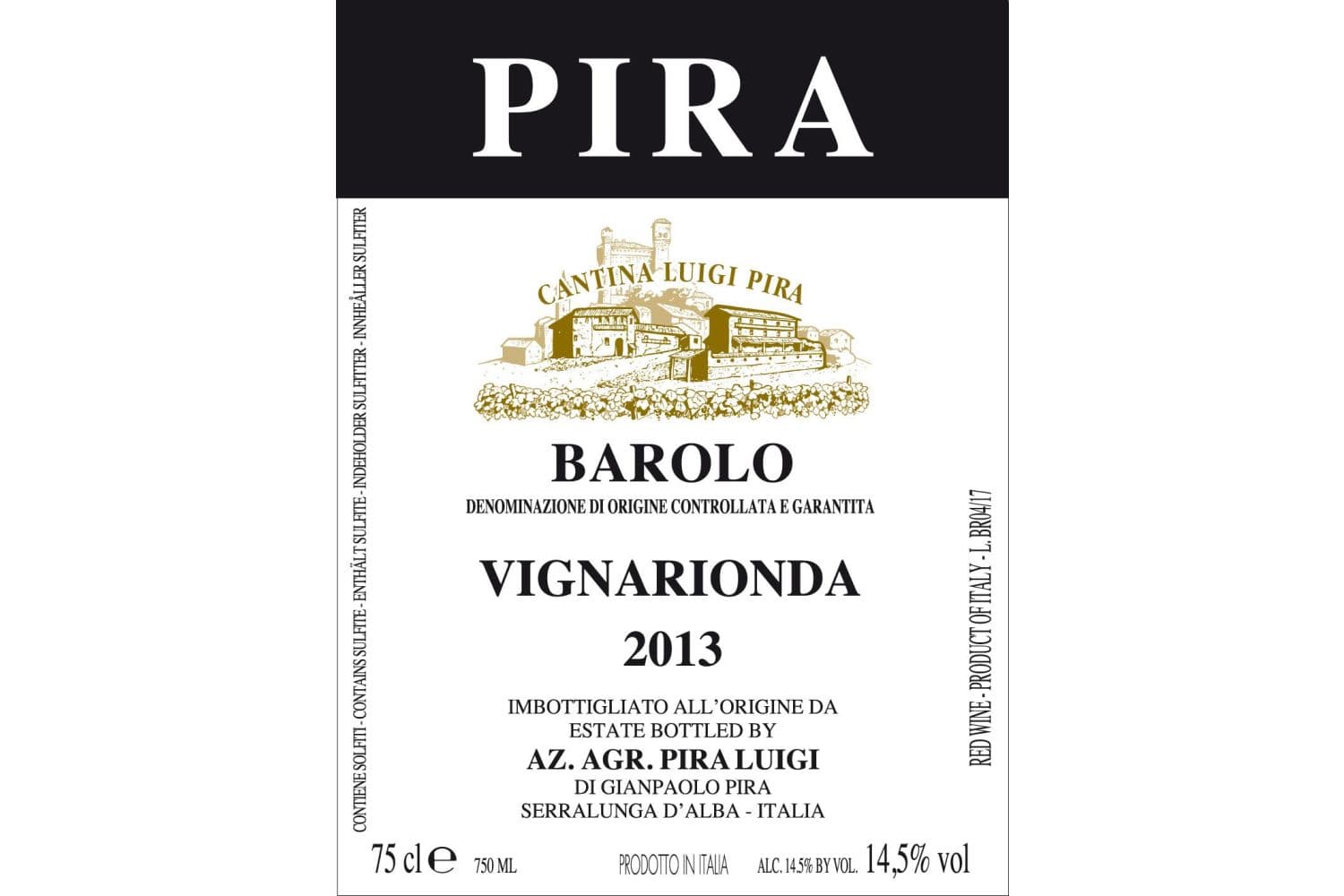 Luigi Pira Barolo Vignarionda 2019 750mL Bottle