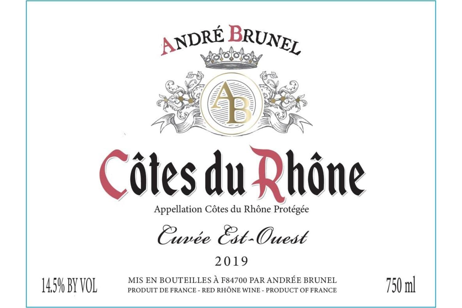 Domaine Andre Brunel Cotes du Rhone Cuvee Est Ouest 2023 750mL Bottle