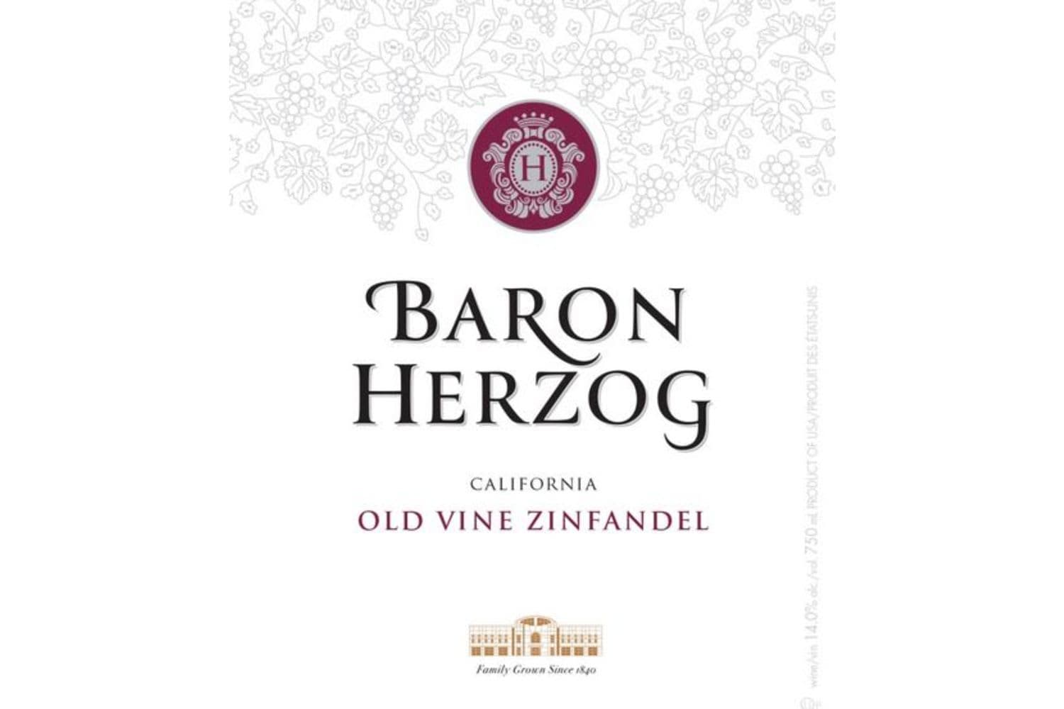Baron Herzog Zinfandel 2022 750mL Bottle
