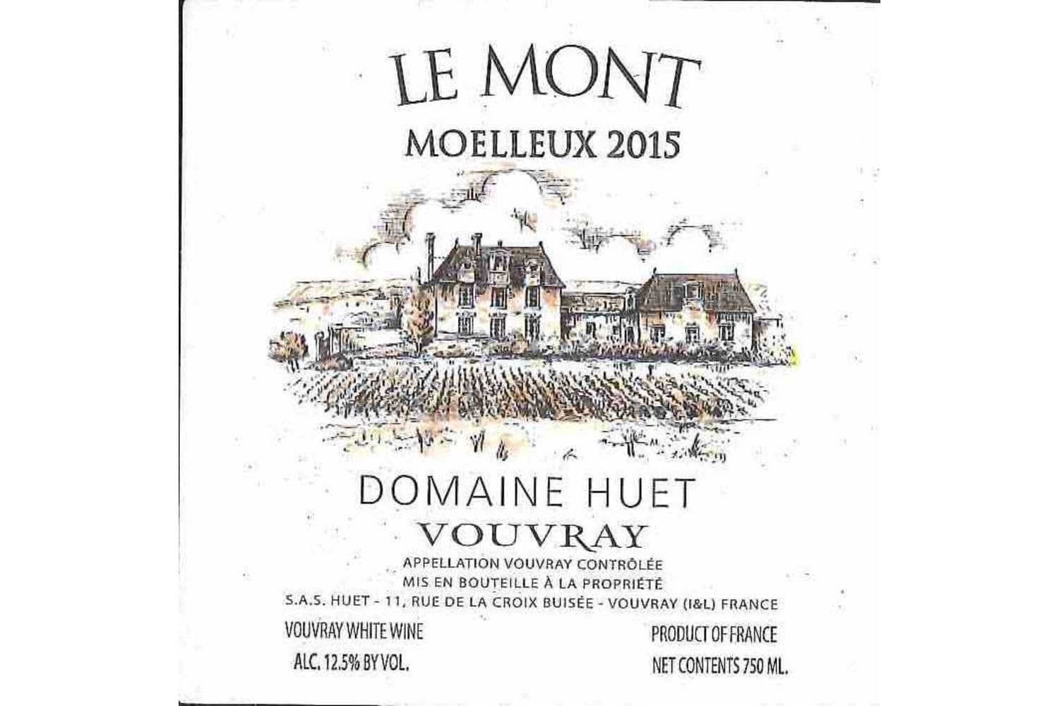 Domaine Huet Vouvray Le Mont Moelleux 2022 750mL Bottle