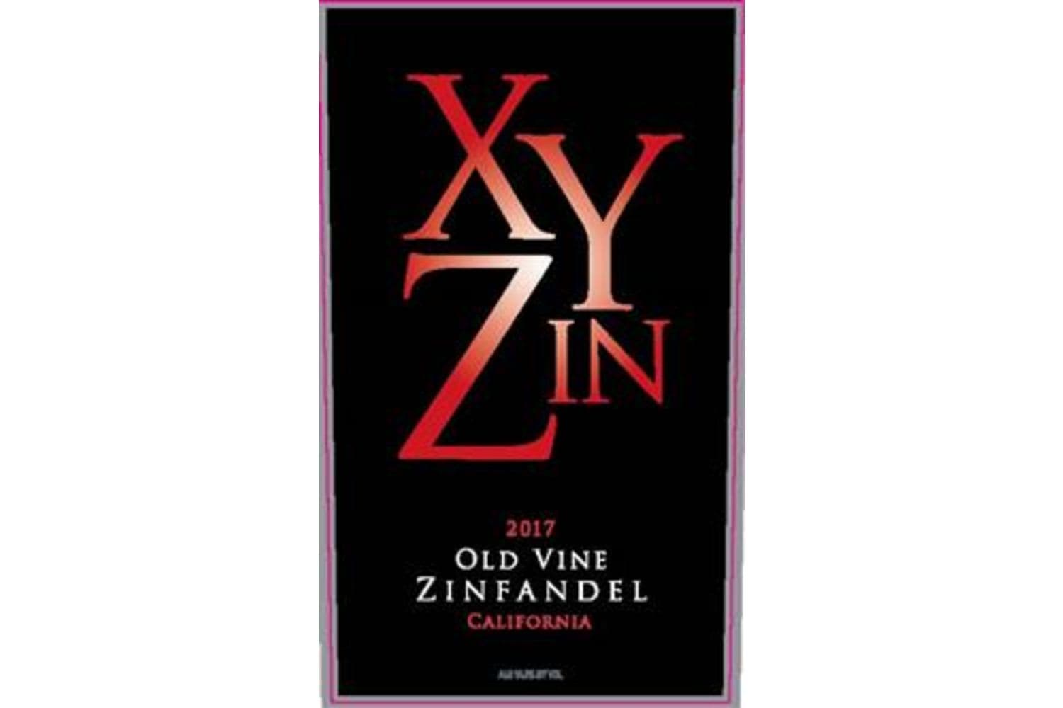 XY Zin Old Vine Zinfandel 2017 750mL Bottle