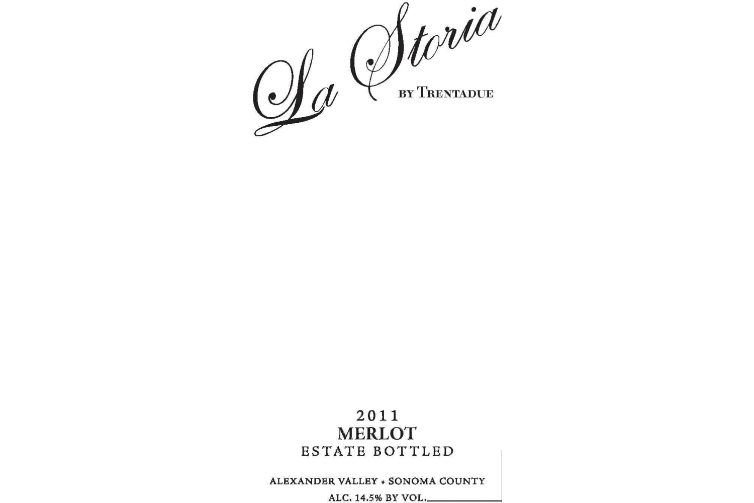 Trentadue La Storia Merlot 2019 750mL Bottle