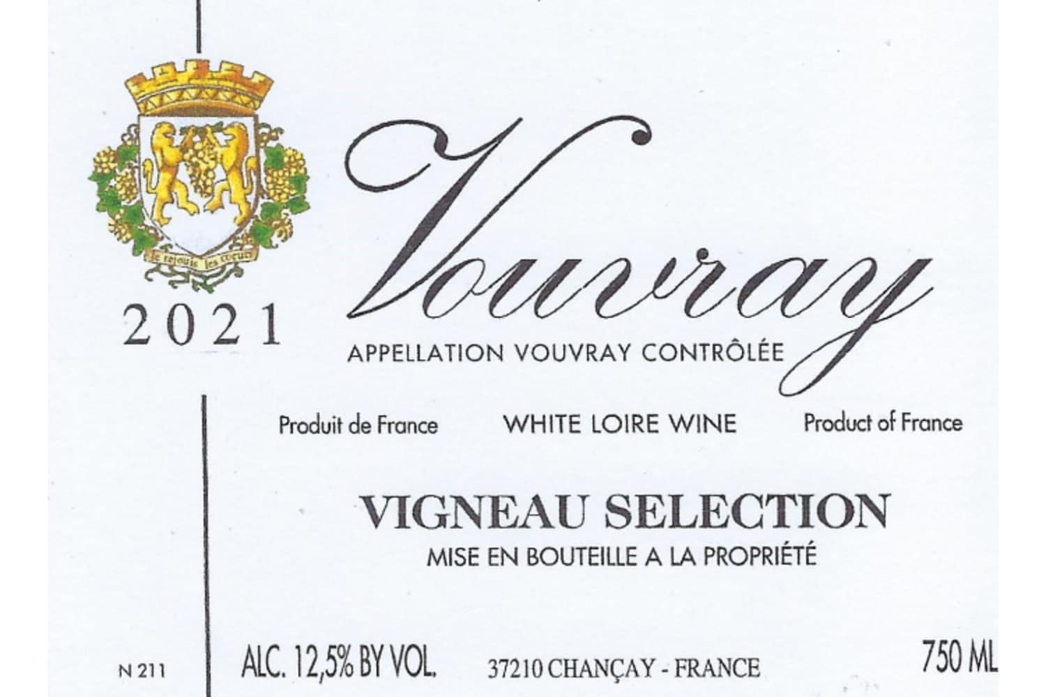 Domaine Vigneau-Chevreau Vigneau Selection Vouvray 2022 750mL Bottle