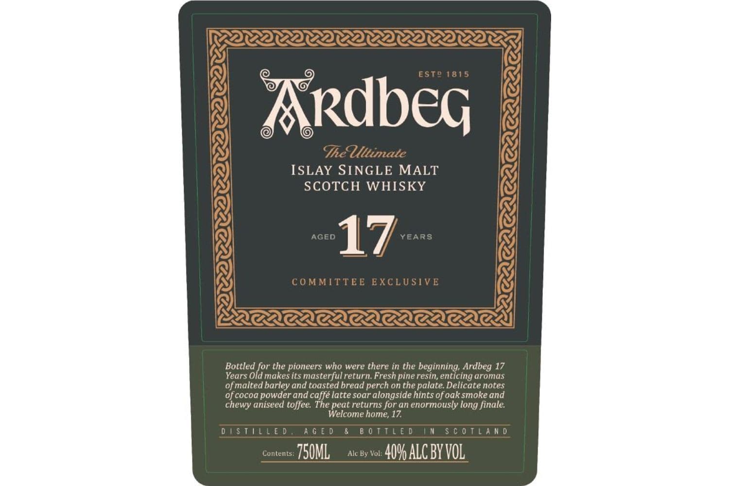 Ardbeg Distillery Committee Exclusive 17 Years Old The Ultimate Islay Single Malt Scotch Whisky 80 Proof 750mL Bottle