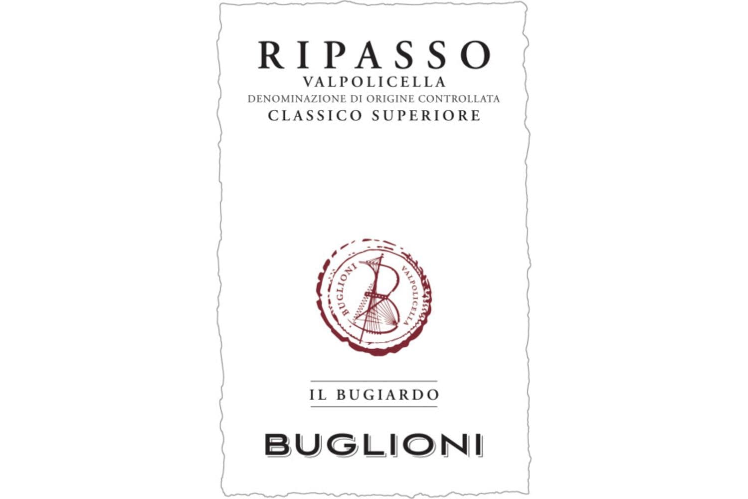 Buglioni Il Bugiardo Valpolicella Ripasso Classico Superiore 2021 750mL Bottle