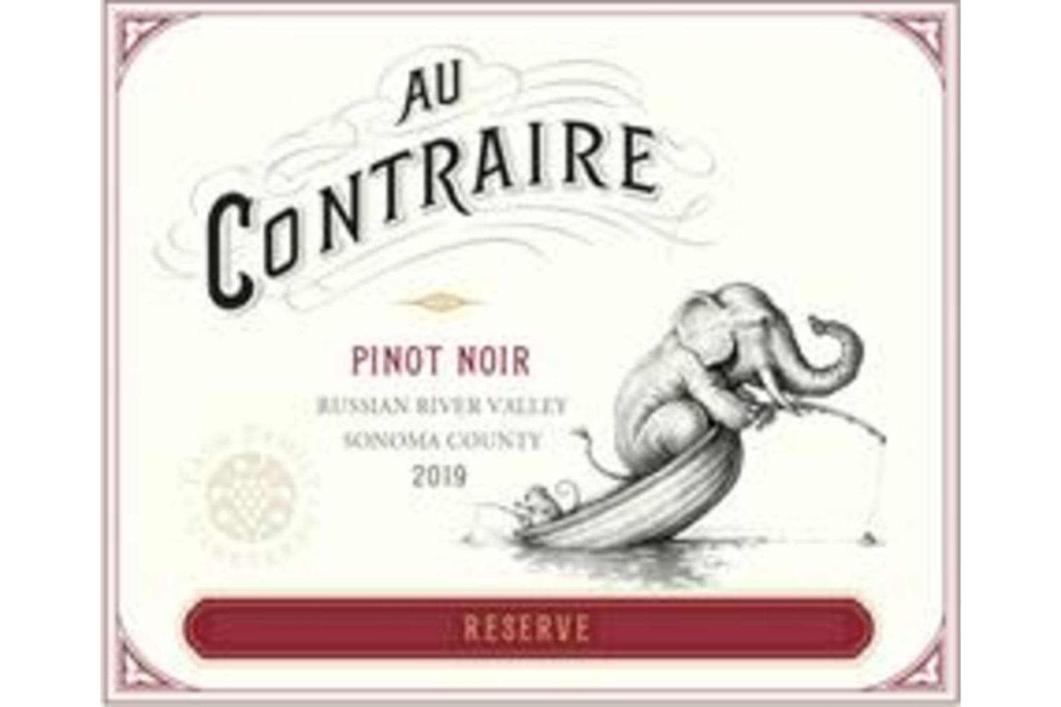 Au Contraire Pinot Noir Reserve Russian River Valley 2019 750mL Bottle