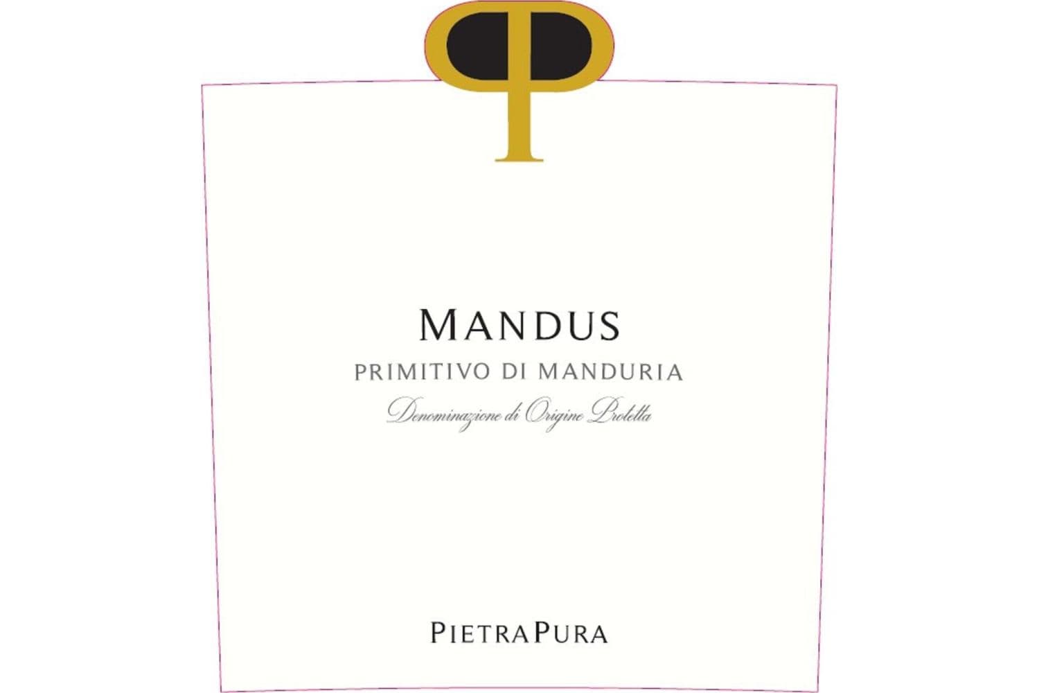 PietraPura Primitivo Di Manduria Mandus 2021 750mL Bottle