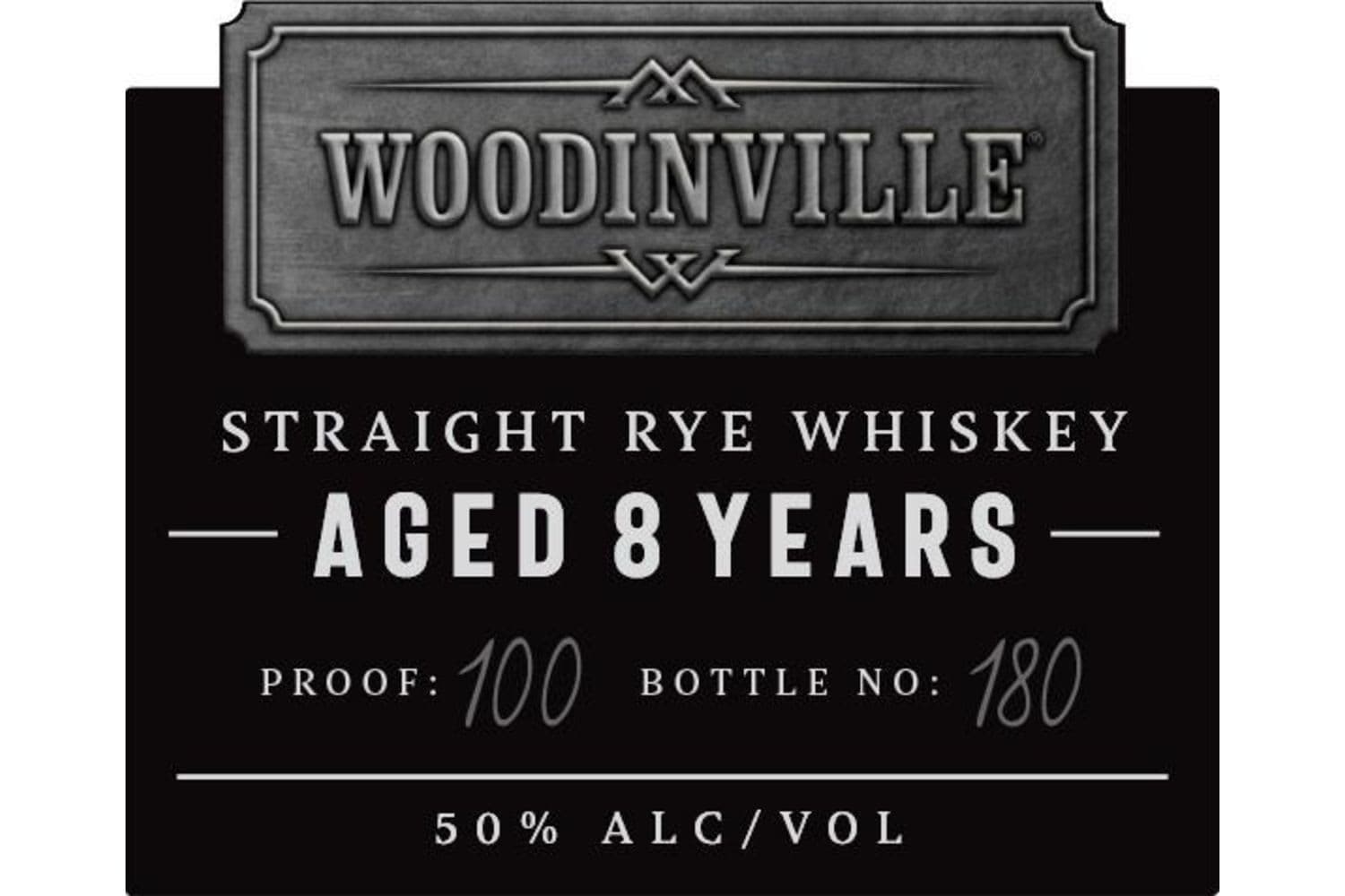 Woodinville Whiskey Co. 8 Years Old Straight Rye Whiskey 100 Proof 750mL Bottle