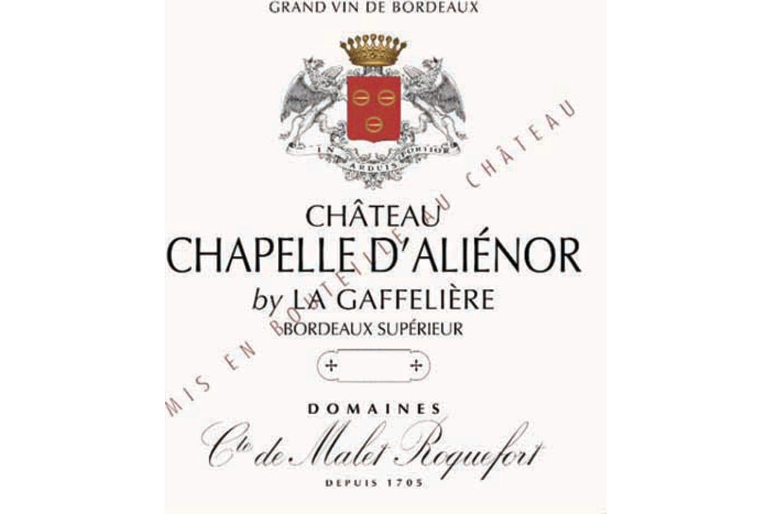 Chateau Chapelle D'Alienor Bordeaux Superieur 2019 750mL Bottle