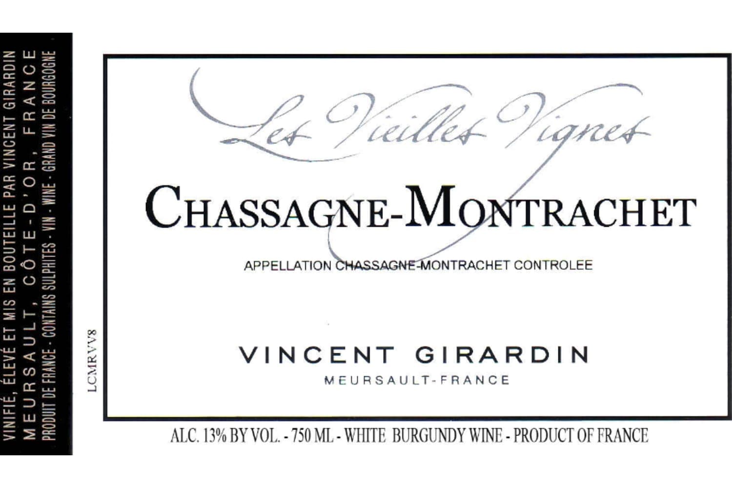 Maison Vincent Girardin Chassagne-Montrachet Les Vieilles Vignes Blanc 2022 750mL Bottle