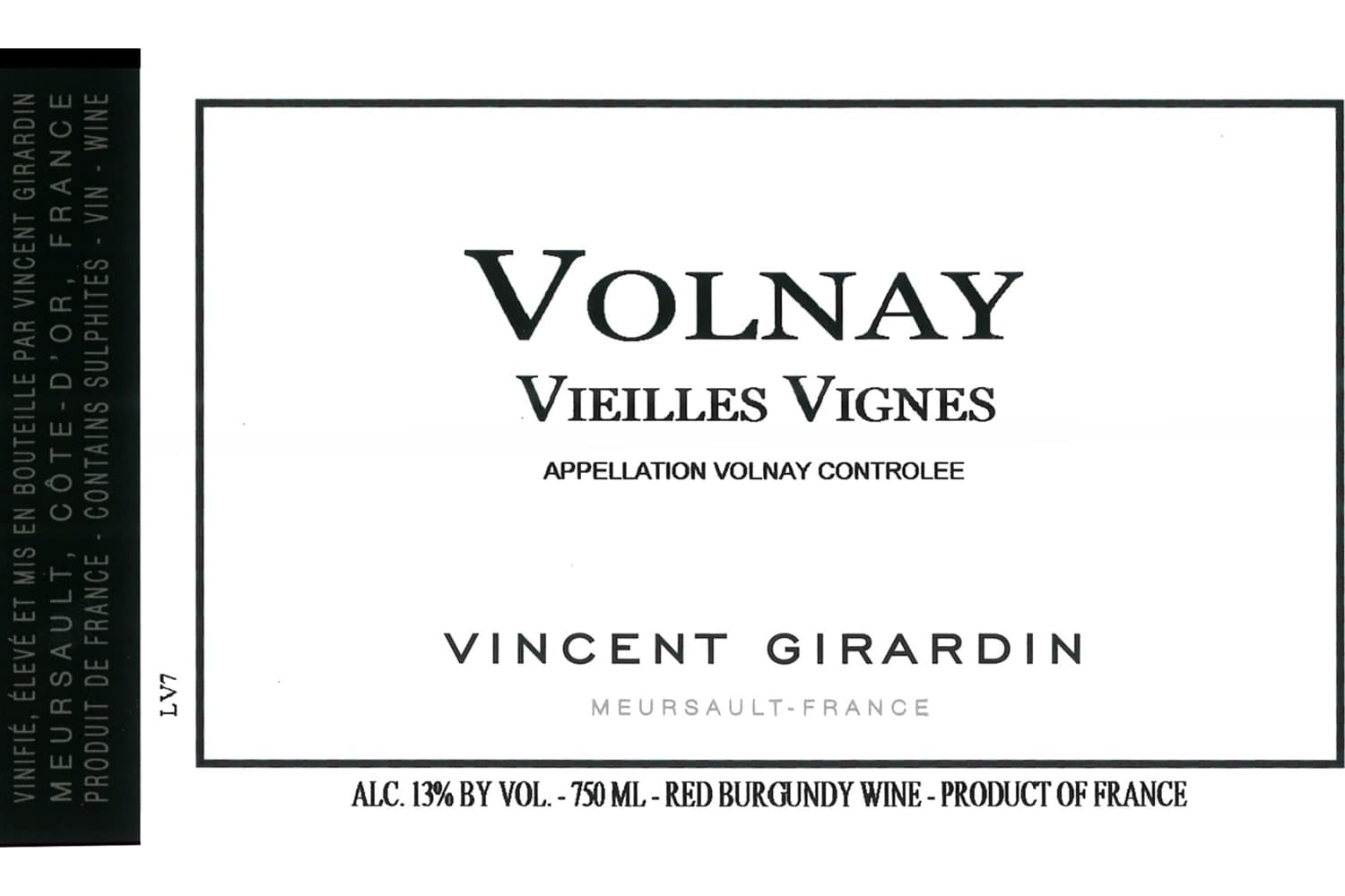 Maison Vincent Girardin Volnay Vieilles Vignes 2022 750mL Bottle