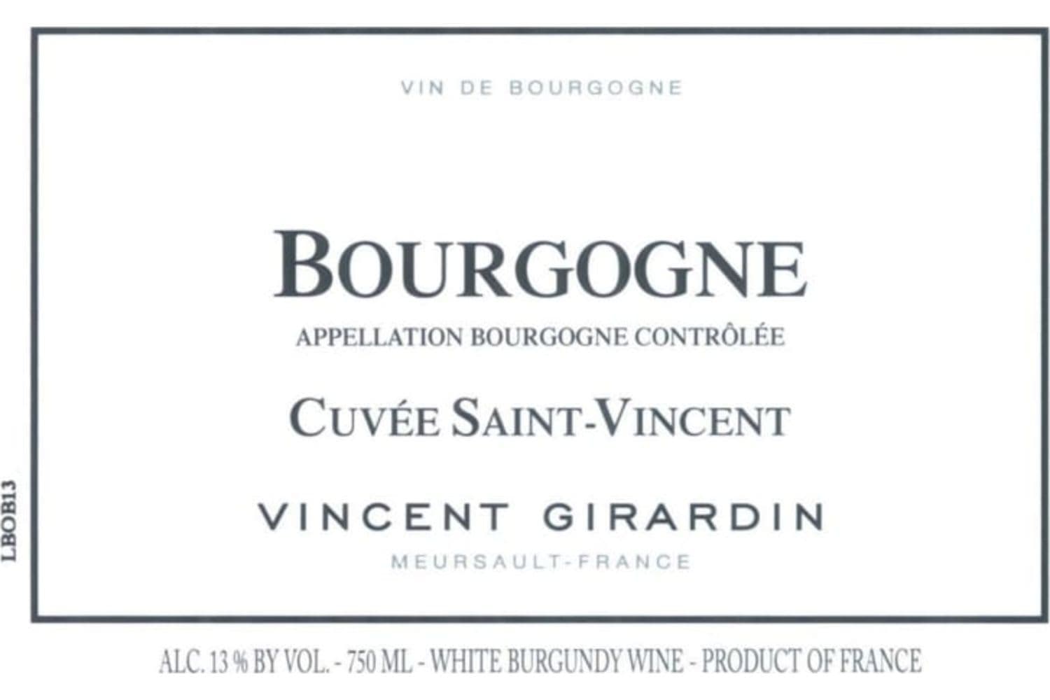 Maison Vincent Girardin Bourgogne Cuvee Saint-Vincent Blanc 2022 750mL Bottle