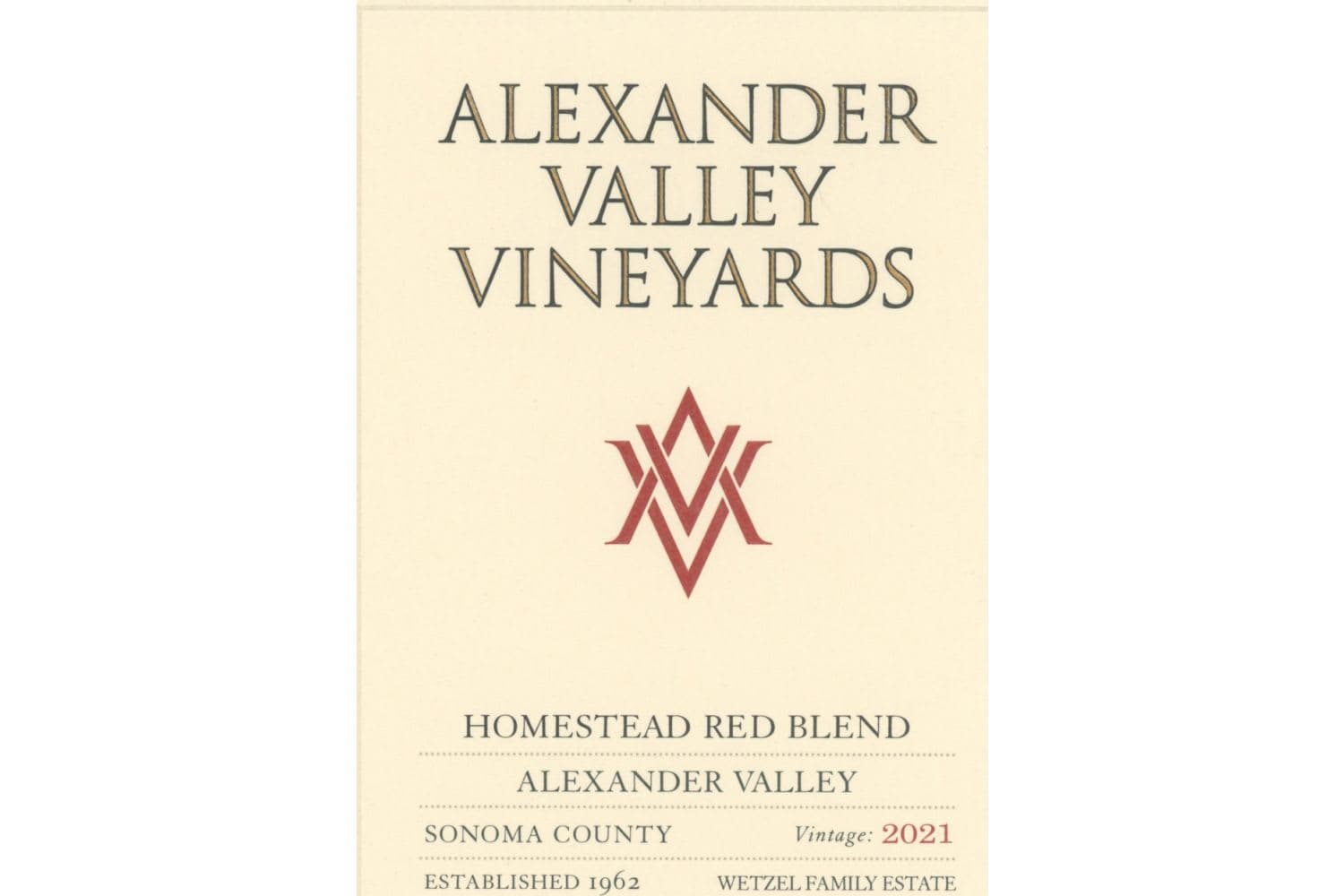 Alexander Valley Vineyards Homestead Red Blend 2021 750mL Bottle