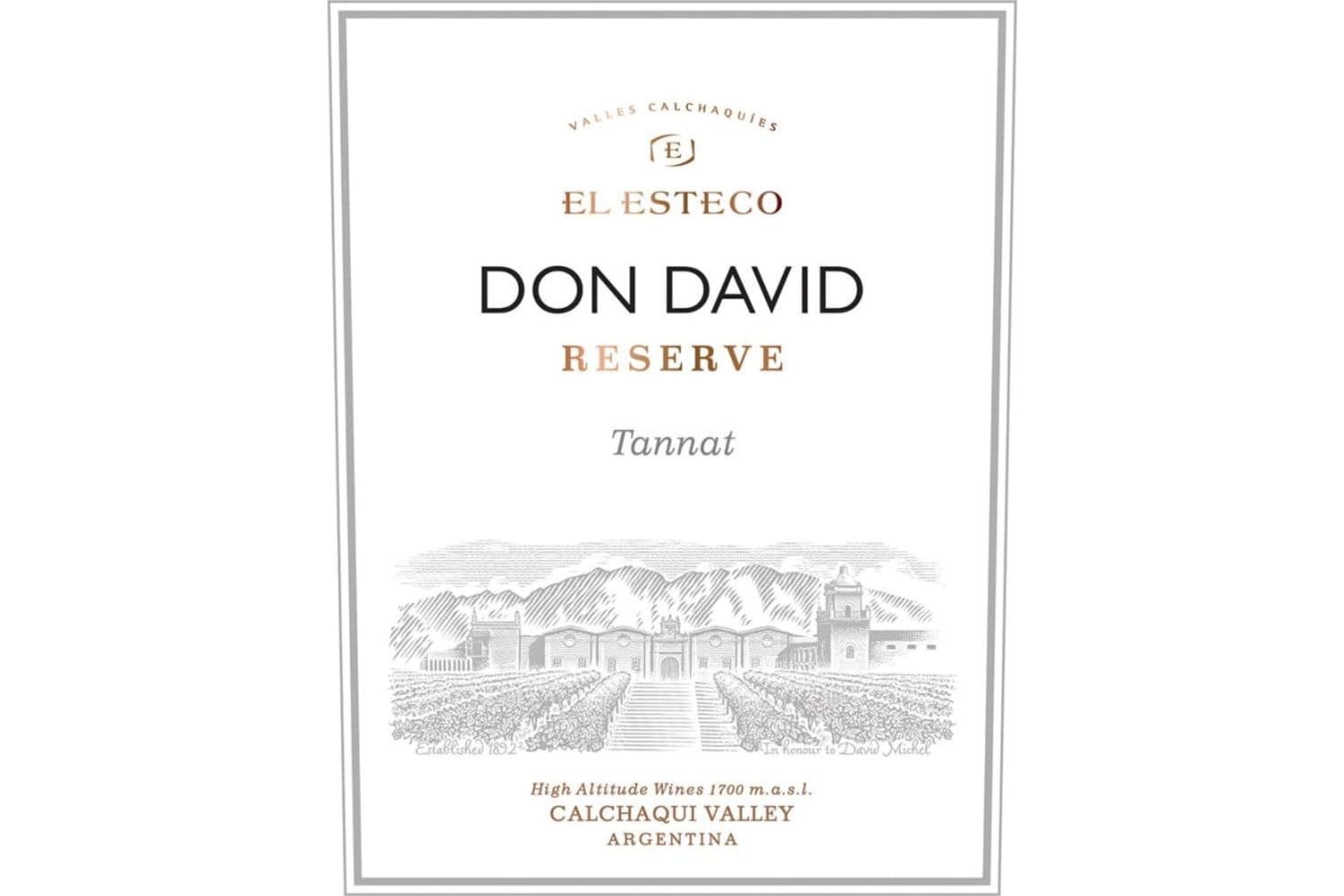 El Esteco Tannat Don David Reserve 2021 750mL Bottle