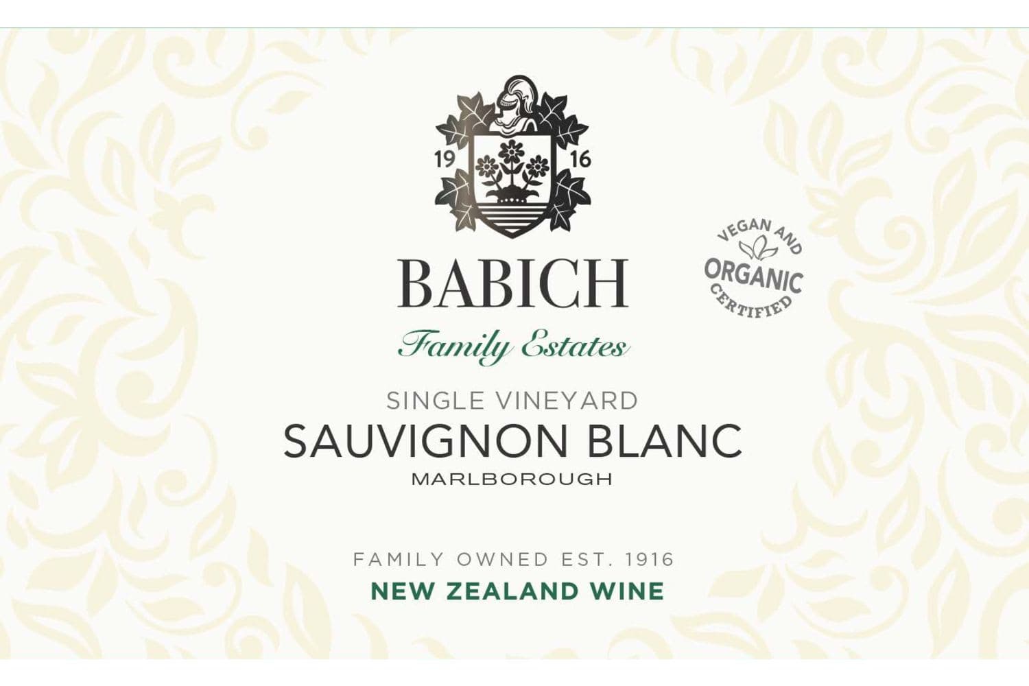 Babich Organic Marlborough Sauvignon Blanc 2022 750mL Bottle