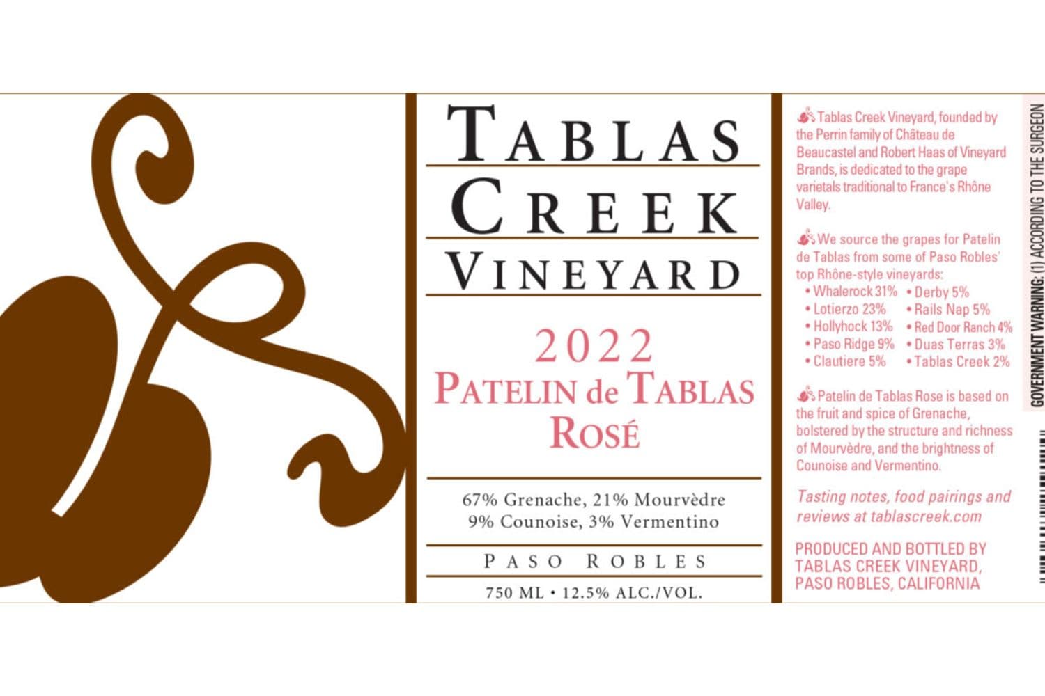 Tablas Creek Patelin de Tablas Rose 2024 750mL Bottle