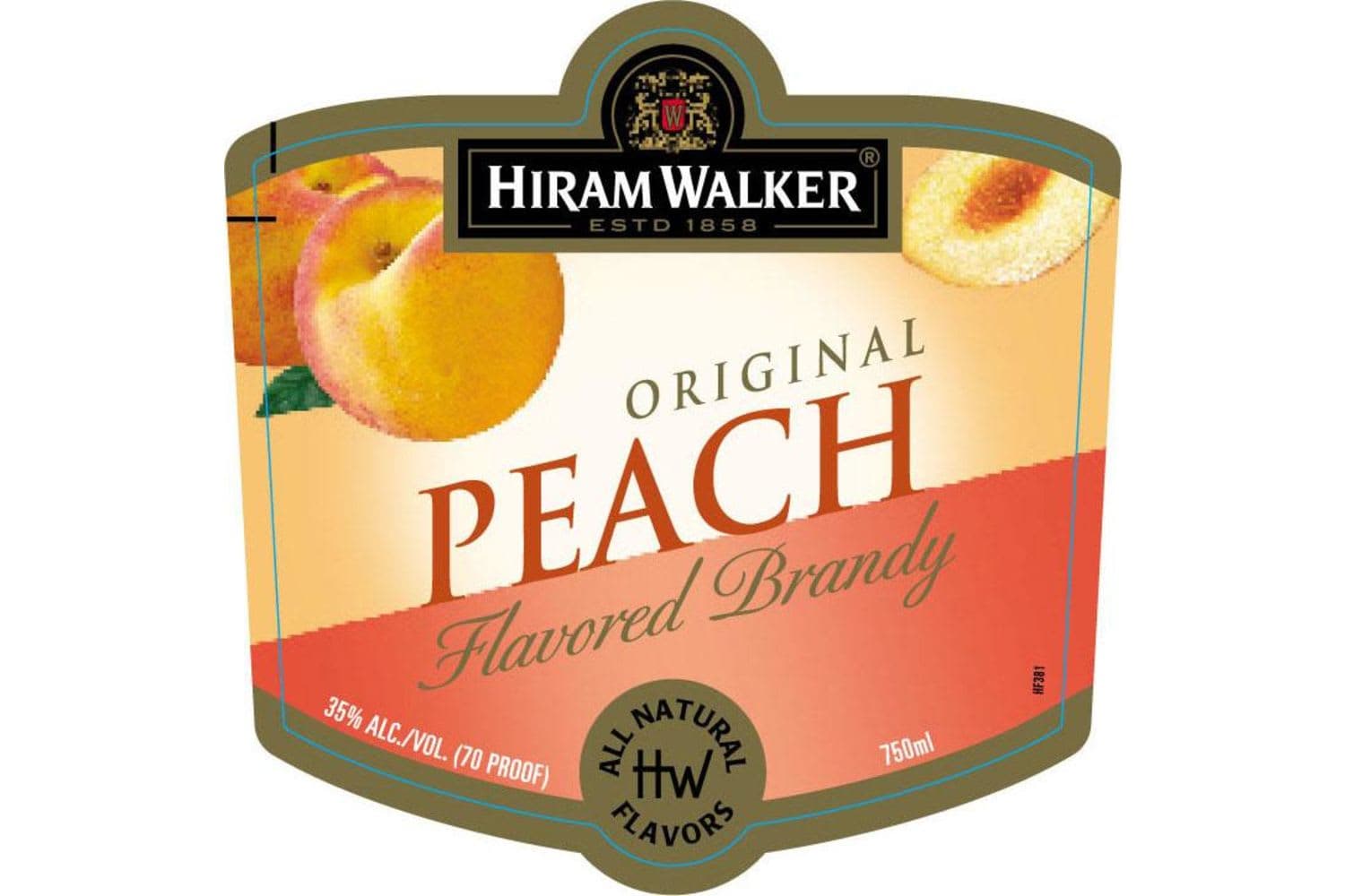 Hiram Walker Peach Flavored Brandy 70 Proof 750mL Bottle