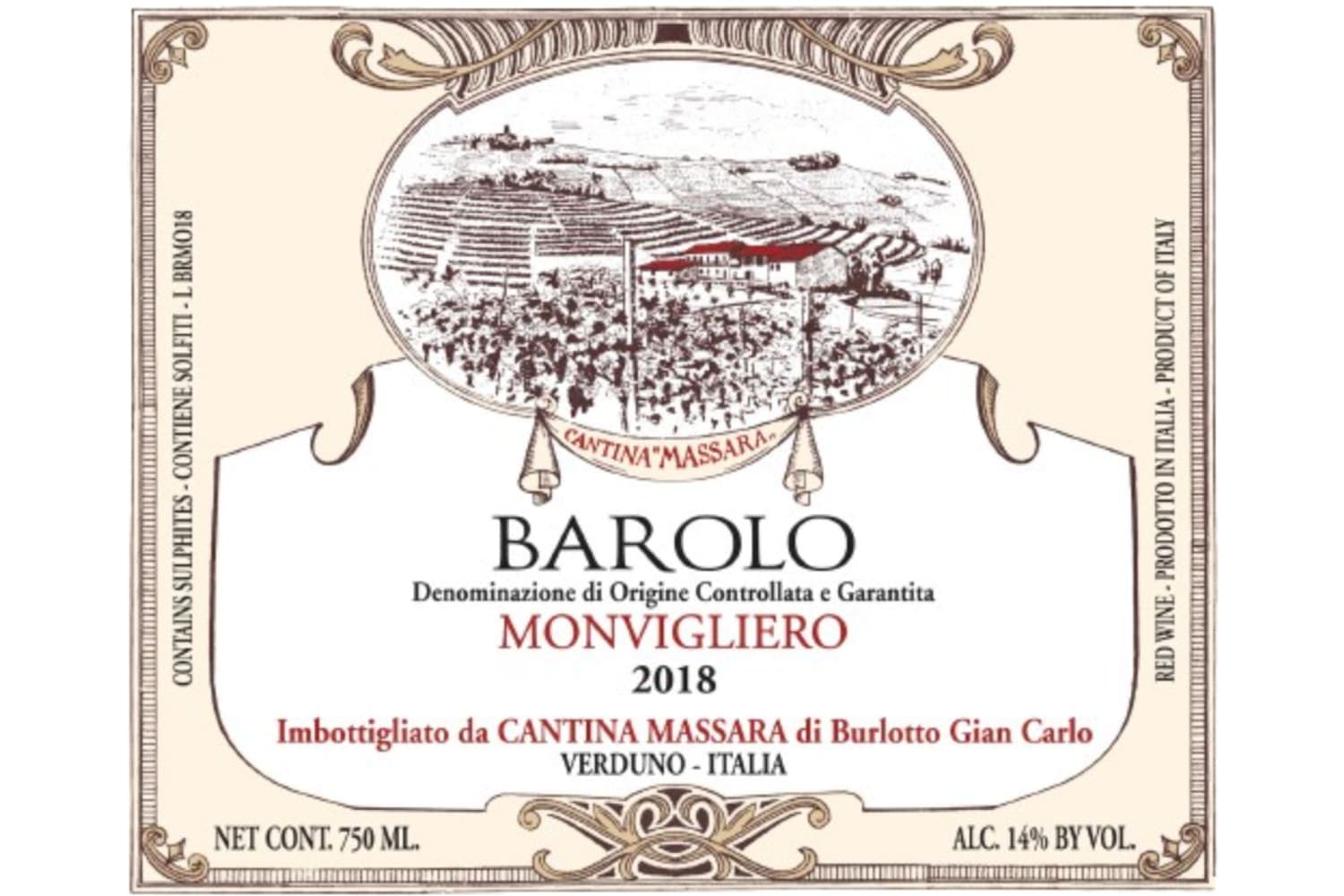 Burlotto Gian Carlo Cascina Massara Barolo Monvigliero 2019 750mL Bottle