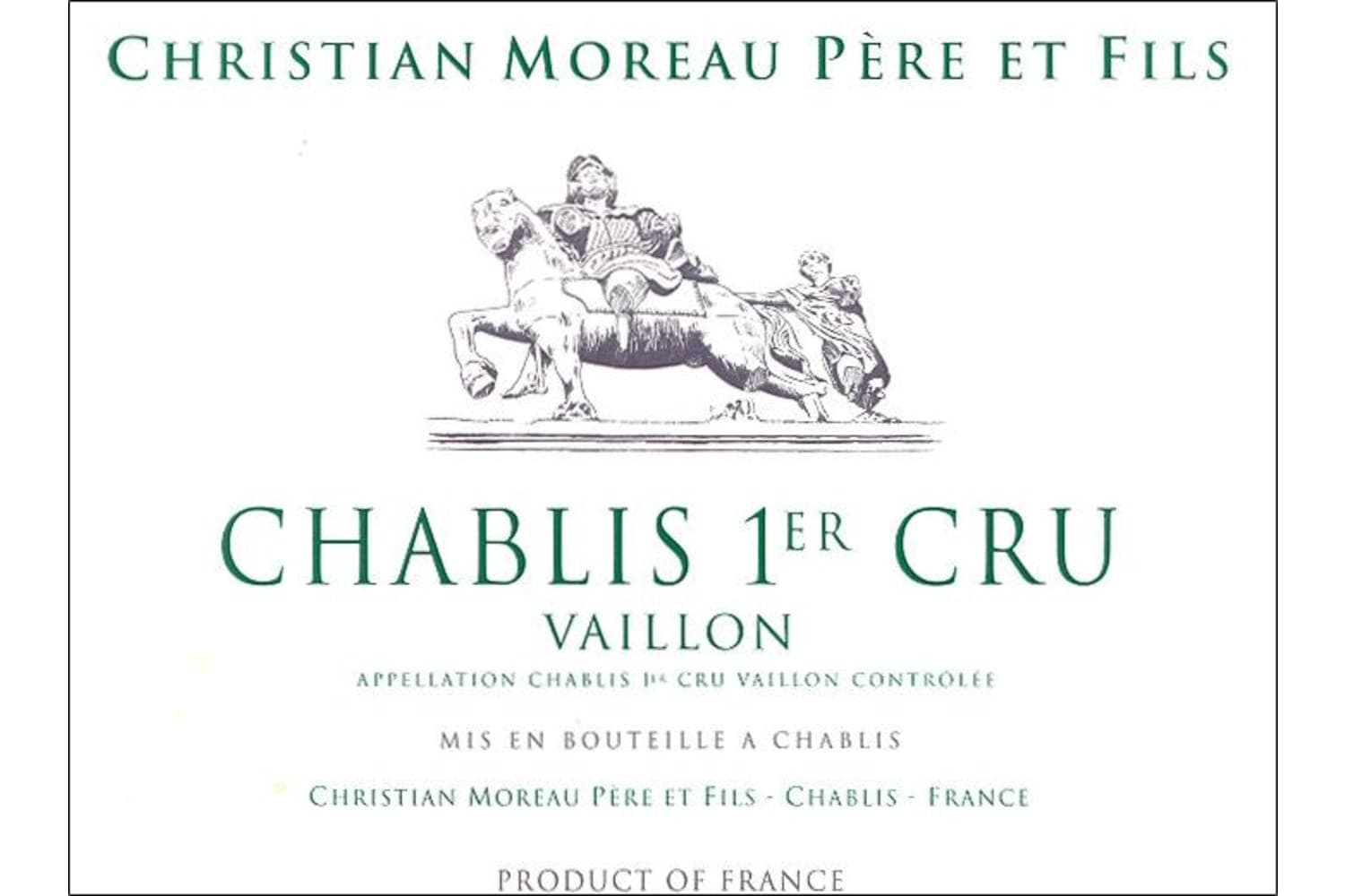 Domaine Christian Moreau Pere & Fils Chablis 1er Cru Vaillons 2022 750mL Bottle
