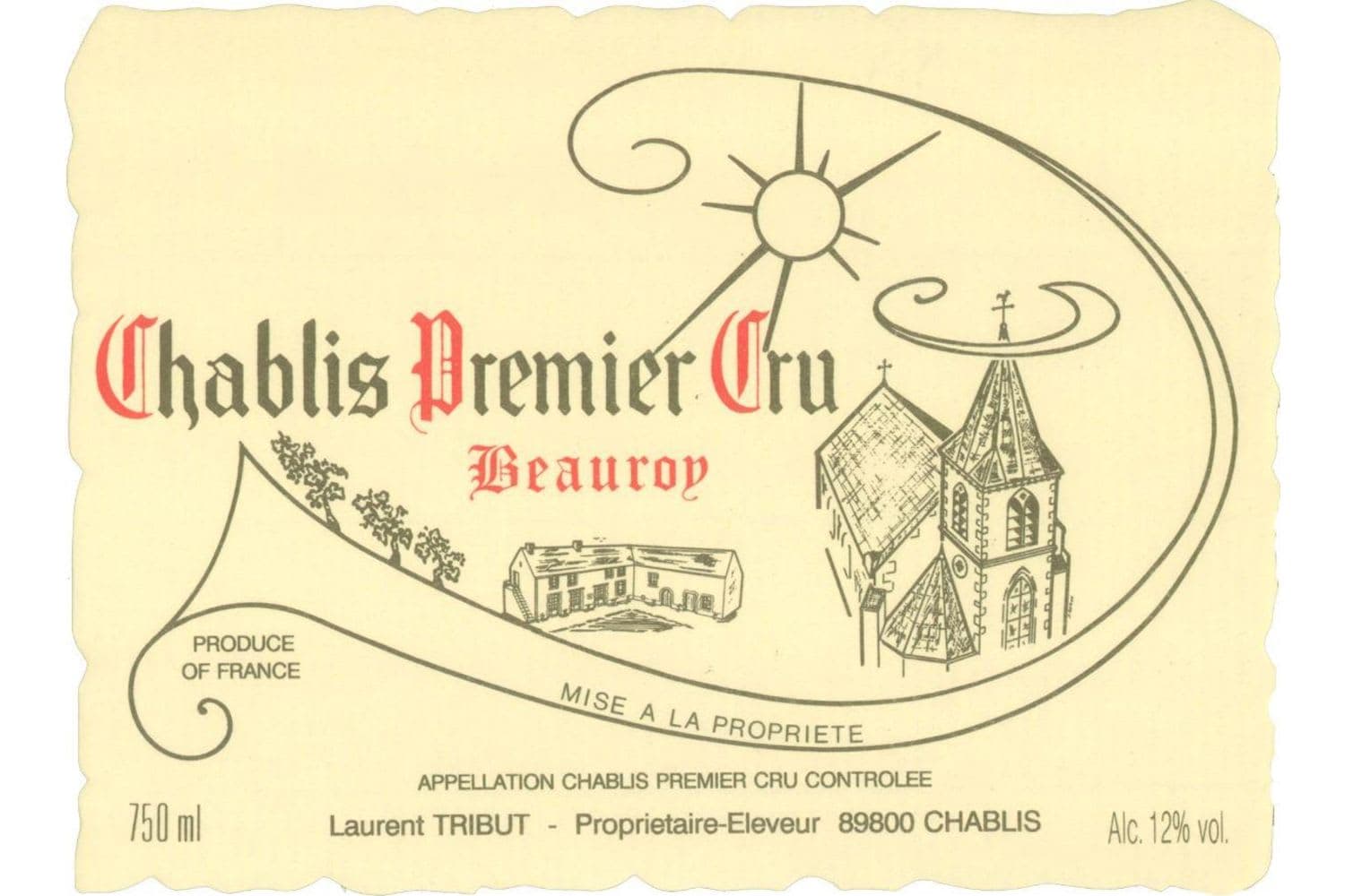 Laurent Tribut Chablis 1er Cru Beauroy 2023 750mL Bottle